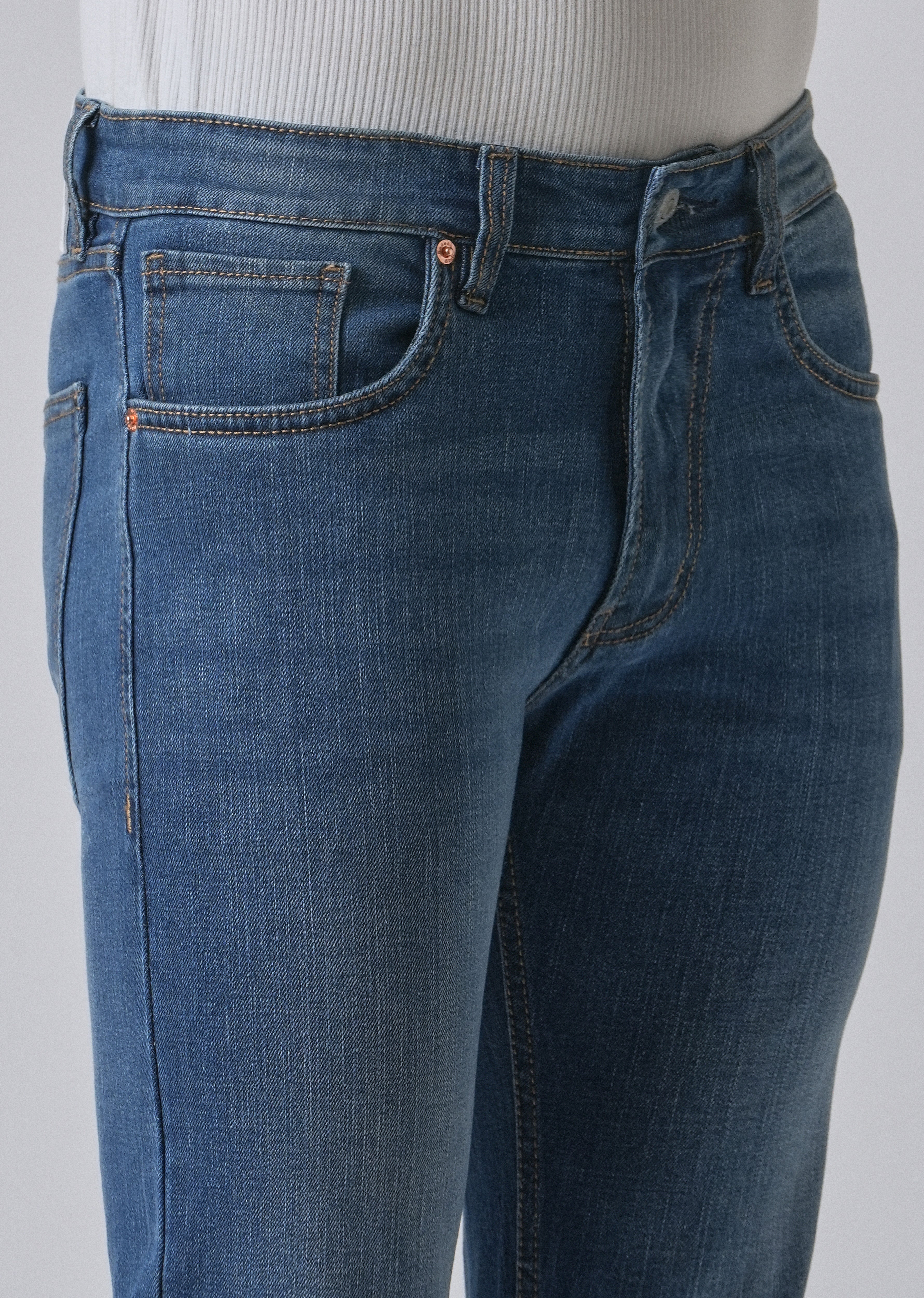 Cerulean Blue Slim Fit Jeans