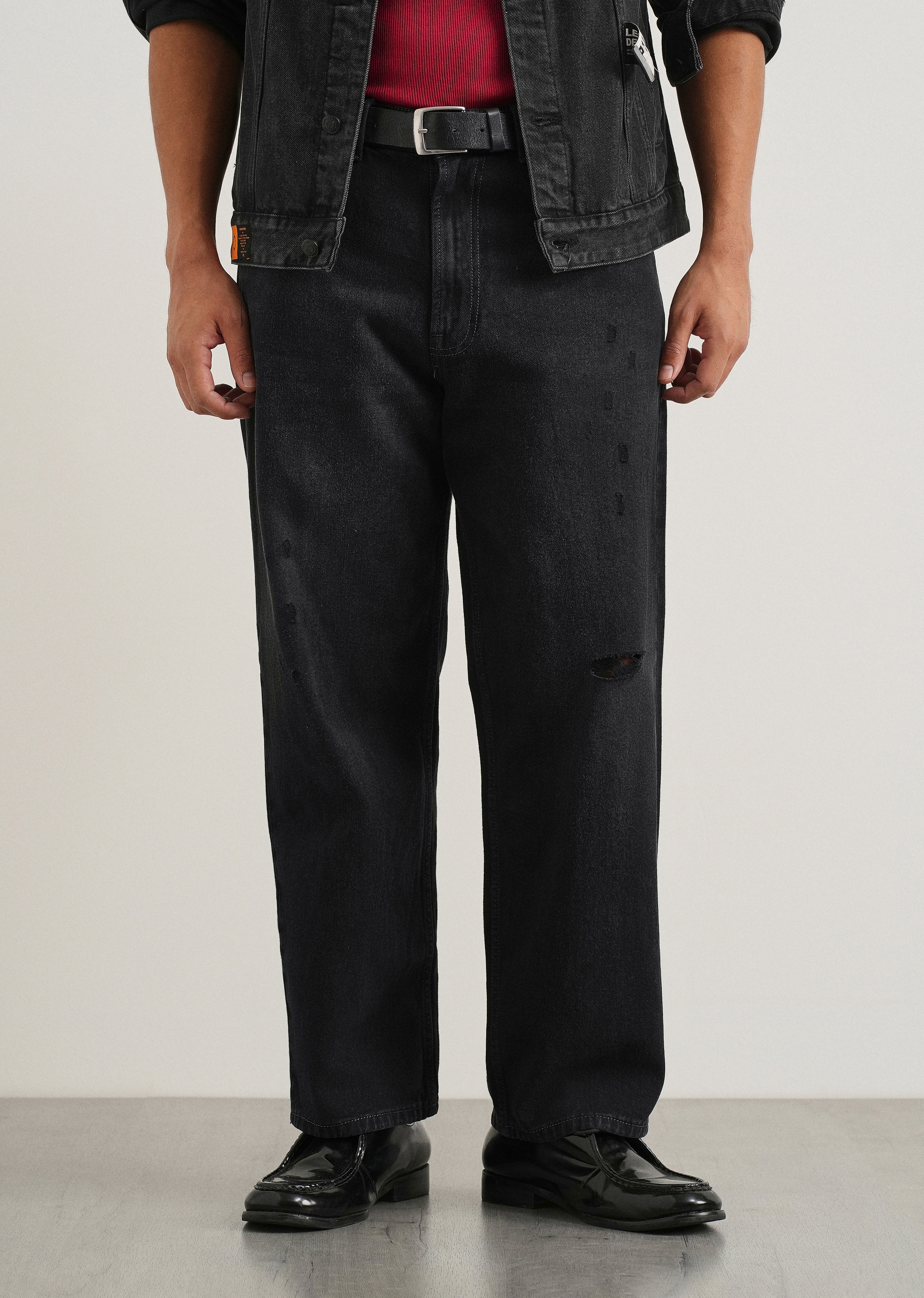 Charcoal Black Baggy Fit Jeans