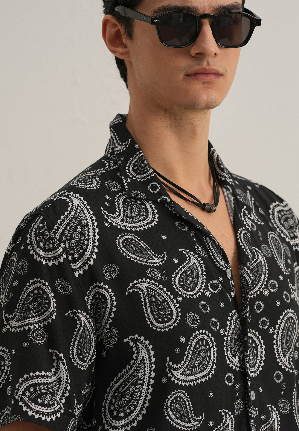 Charcoal Paisley Print