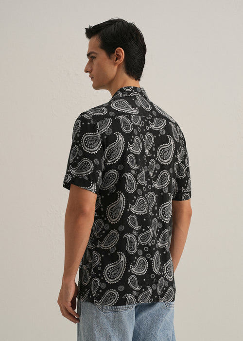 Charcoal Paisley Print