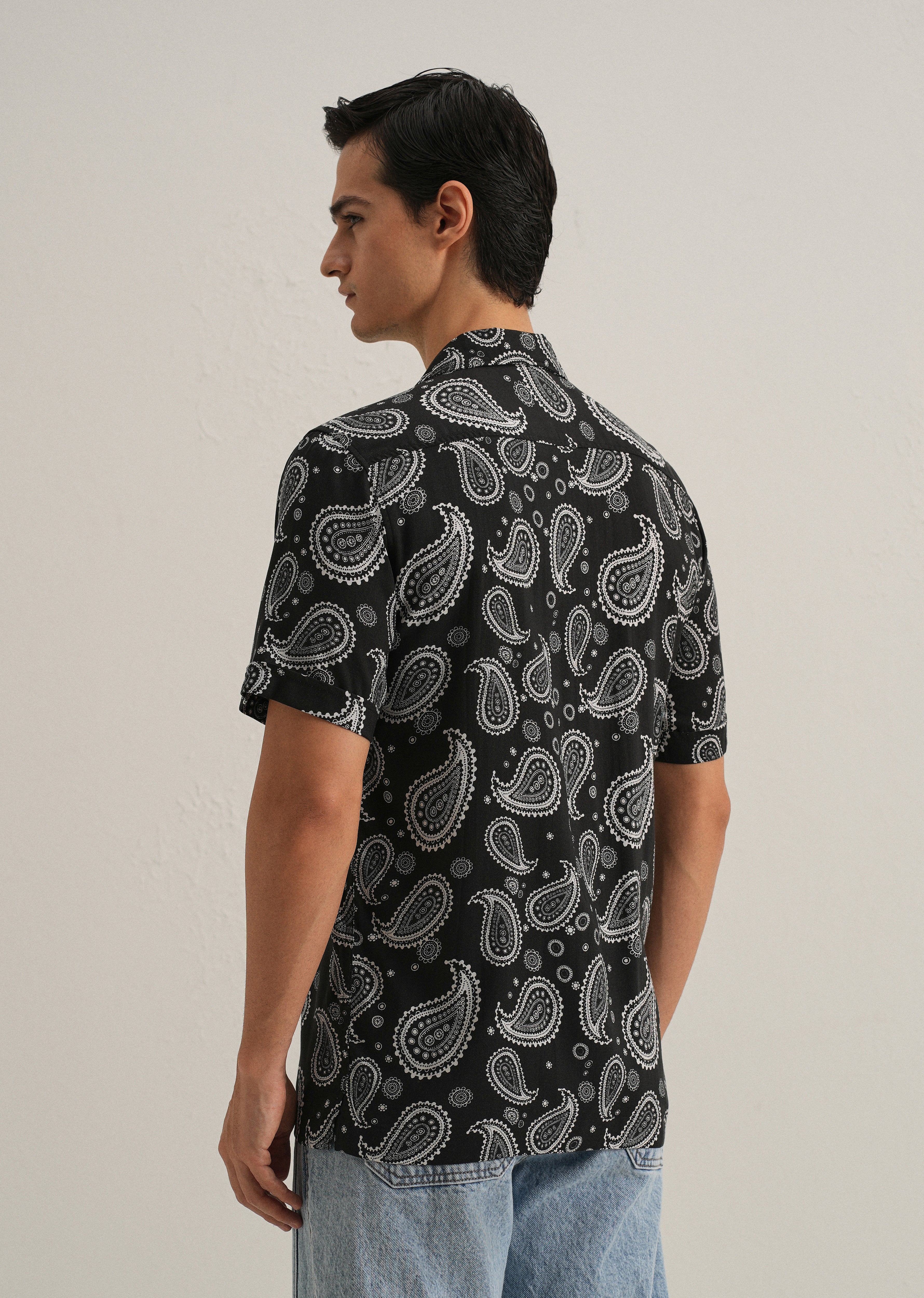 Charcoal Paisley Print