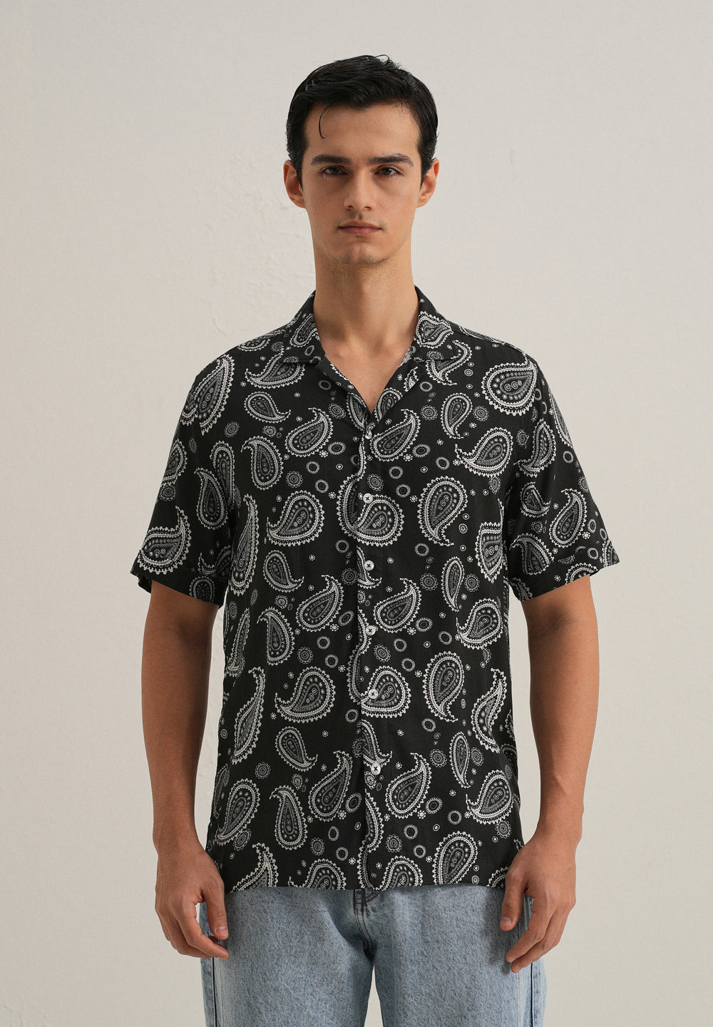 Charcoal Paisley Print