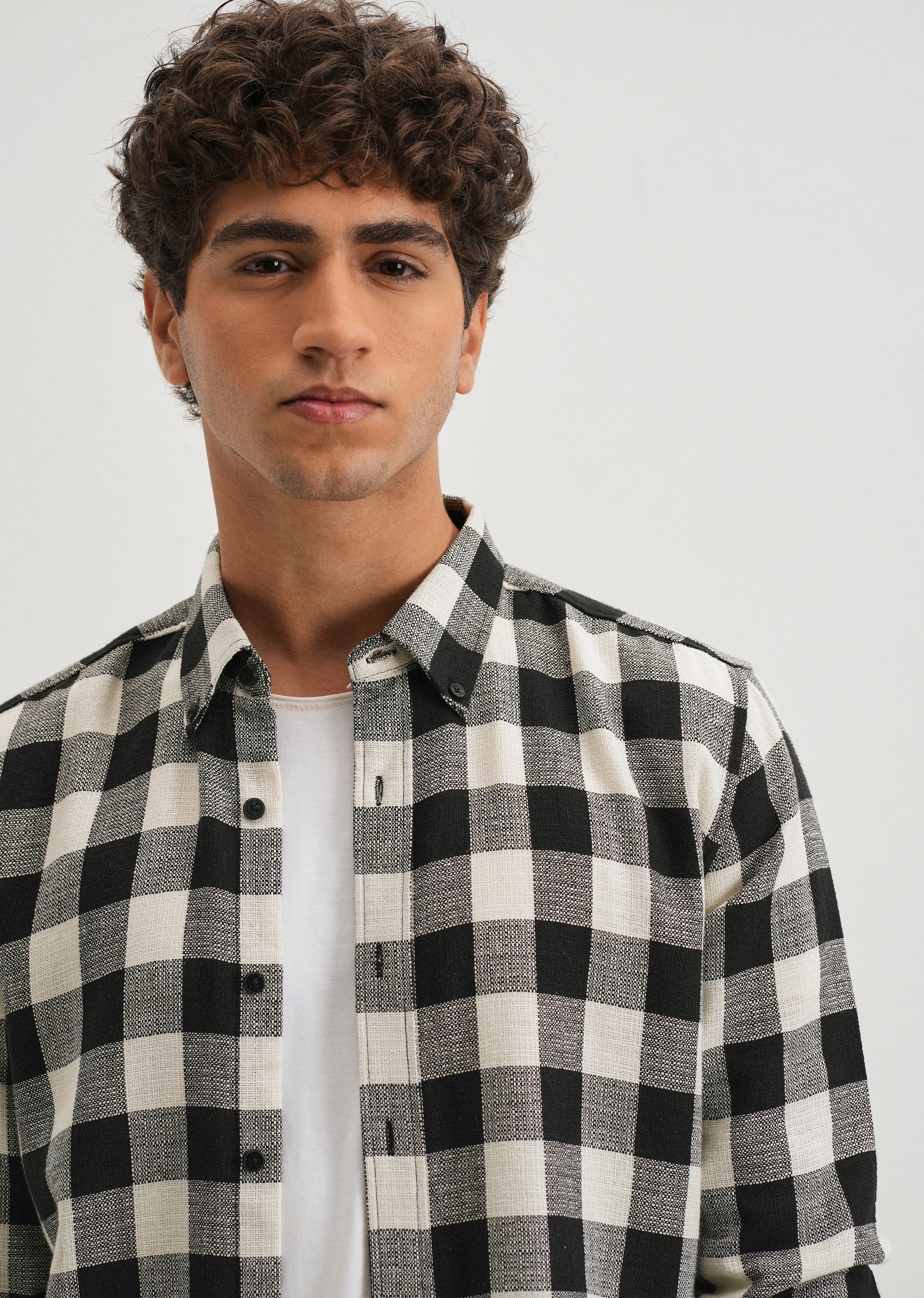 Chess Square Black Check Shirt
