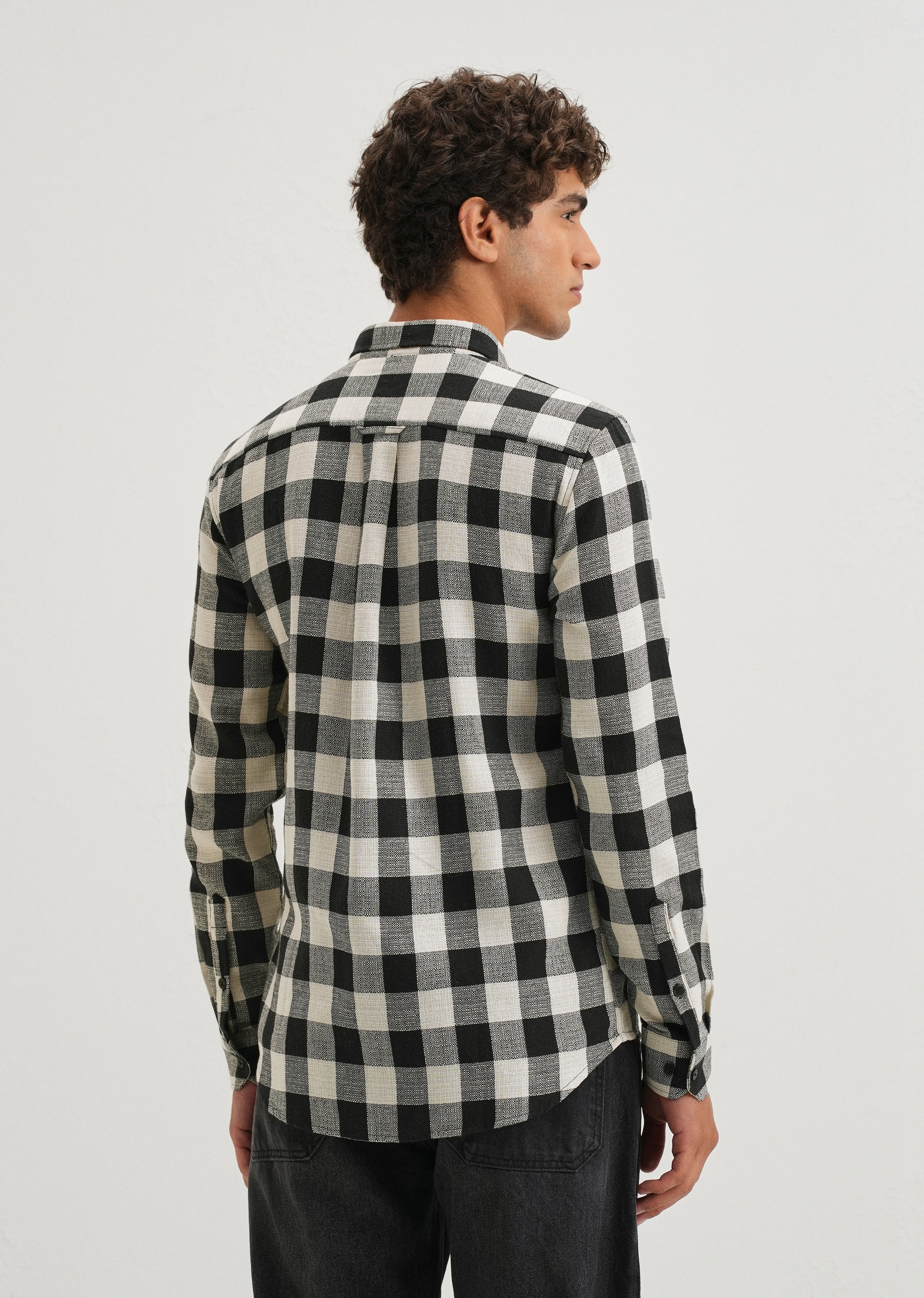 Chess Square Black Check Shirt