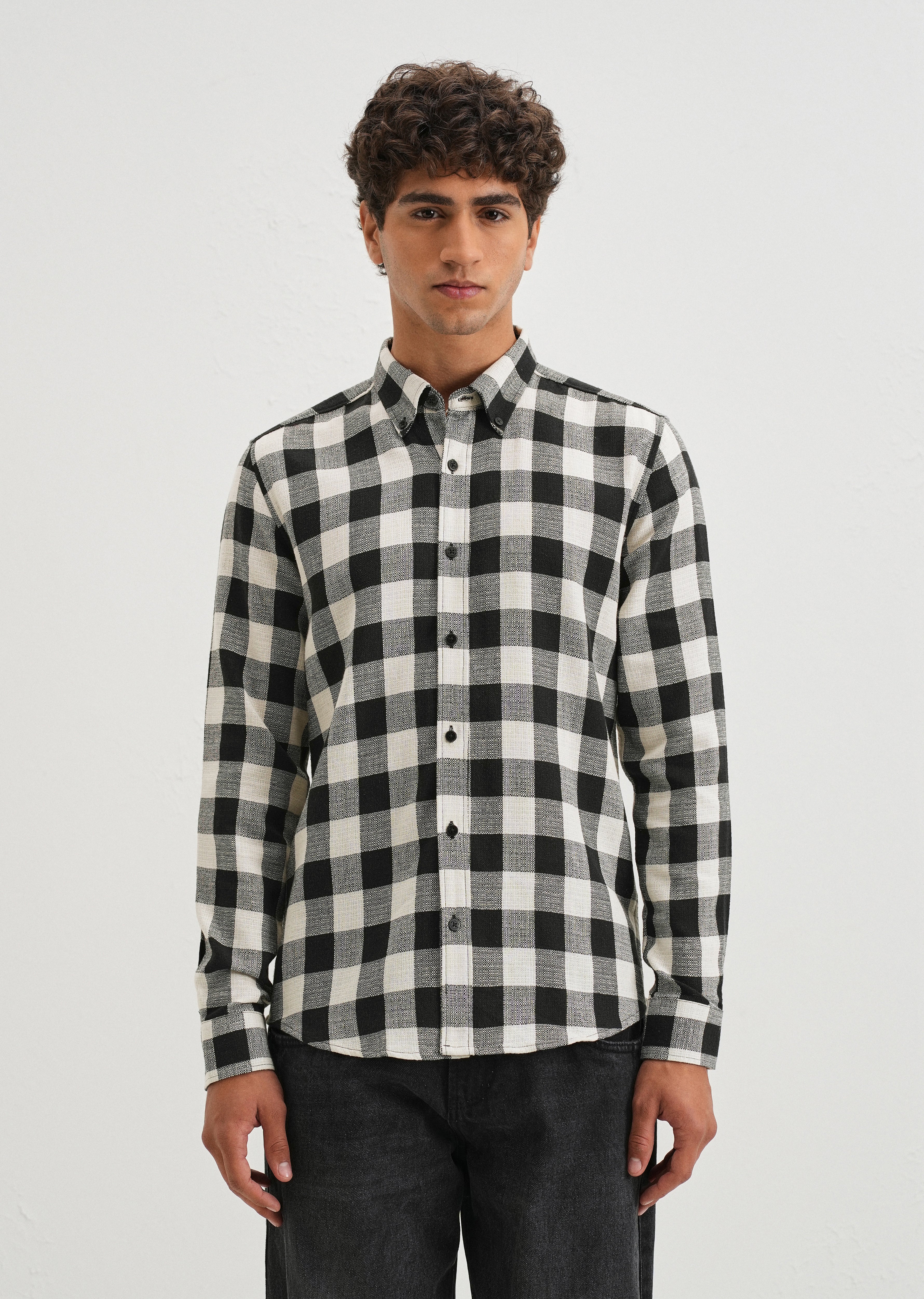 Chess Square Black Check Shirt