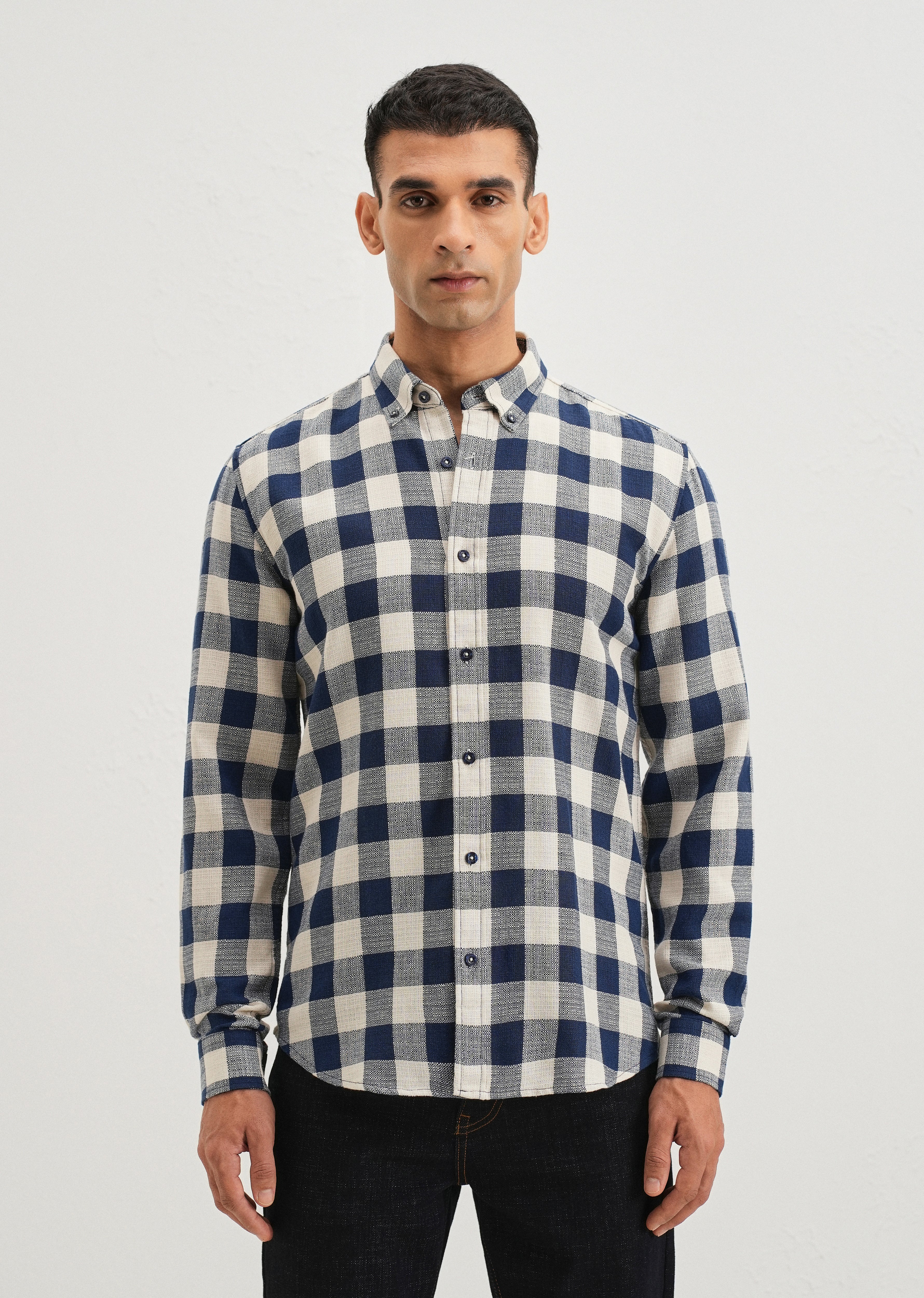Chess Square Blue Check Shirt