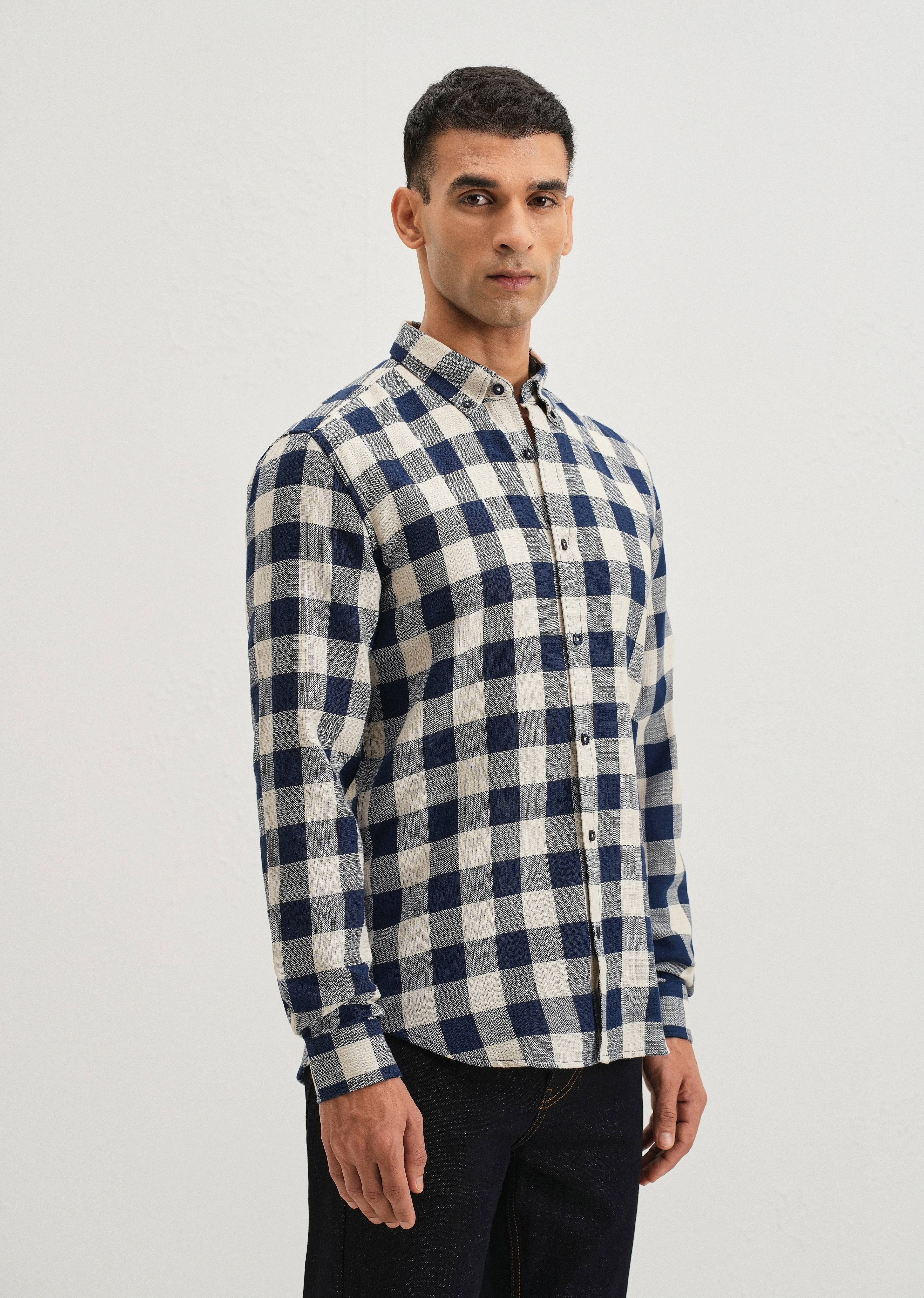 Chess Square Blue Check Shirt