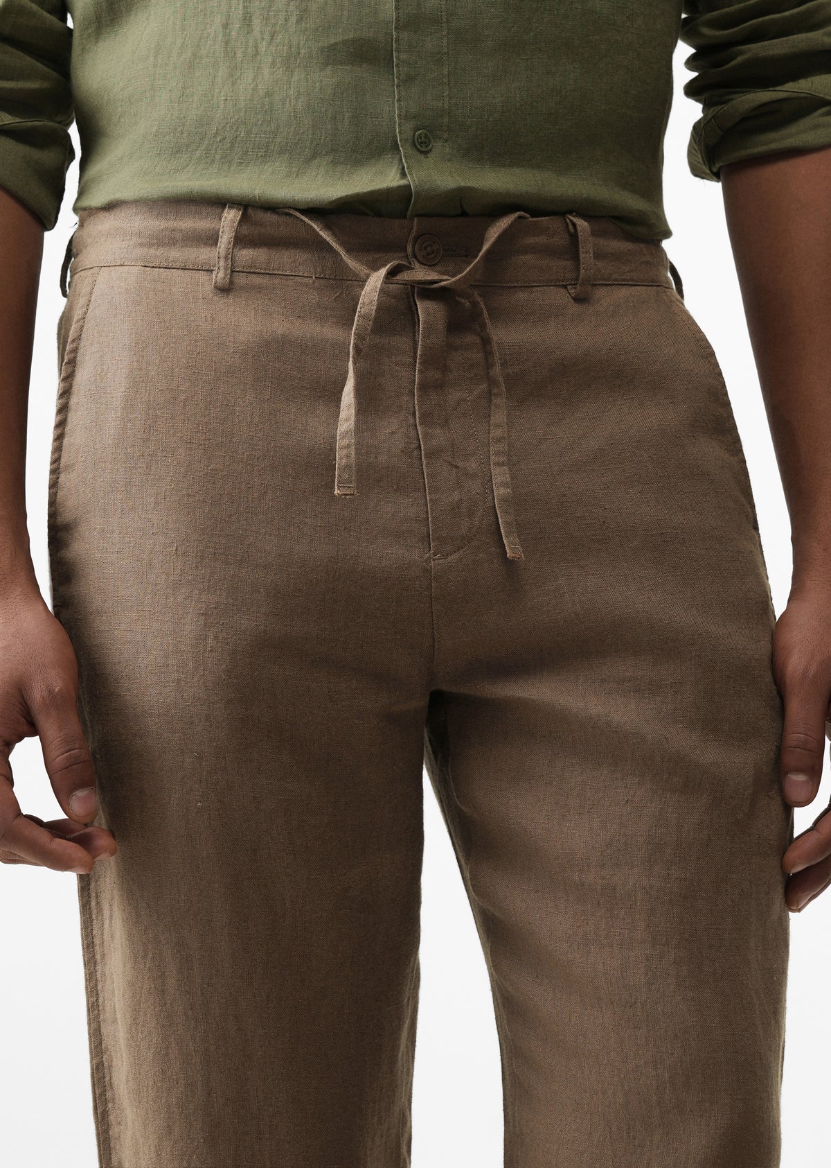 Chestnut Brown Pure Linen Pant