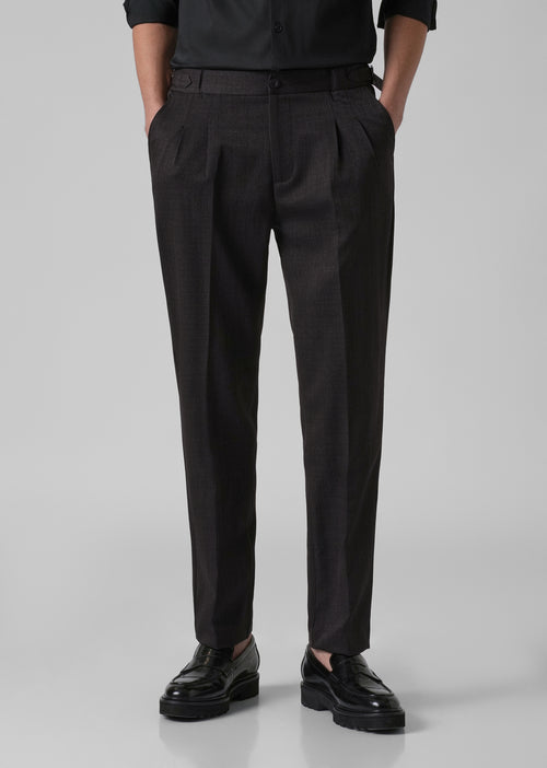 Chocolate Brown Pleated Gurkha Pant