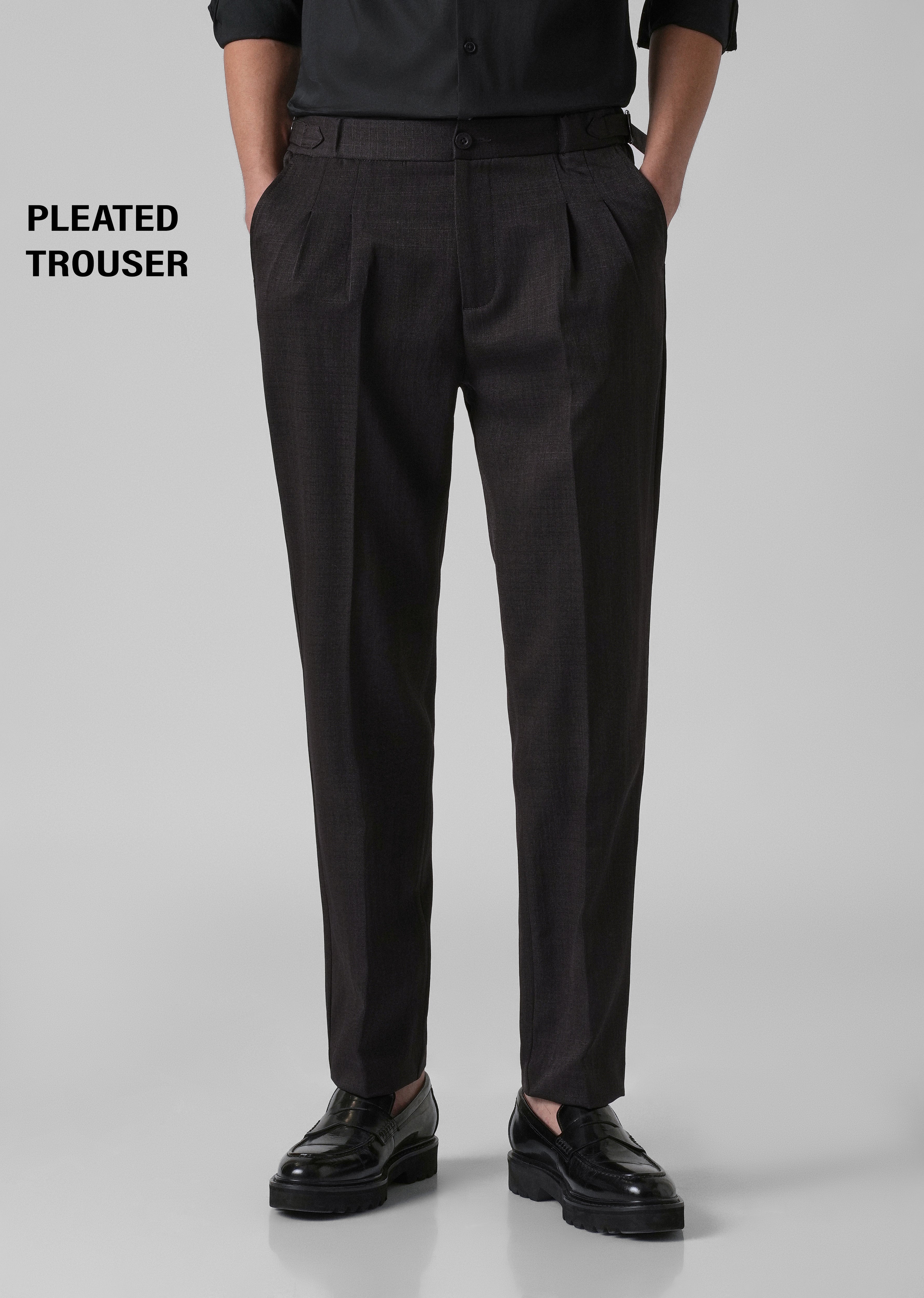 Chocolate Brown Pleated Gurkha Pant