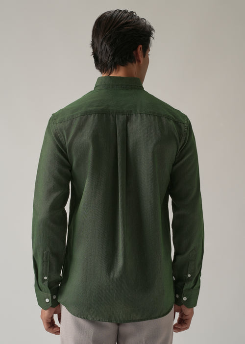 Cilantro Green Blended Linen shirt