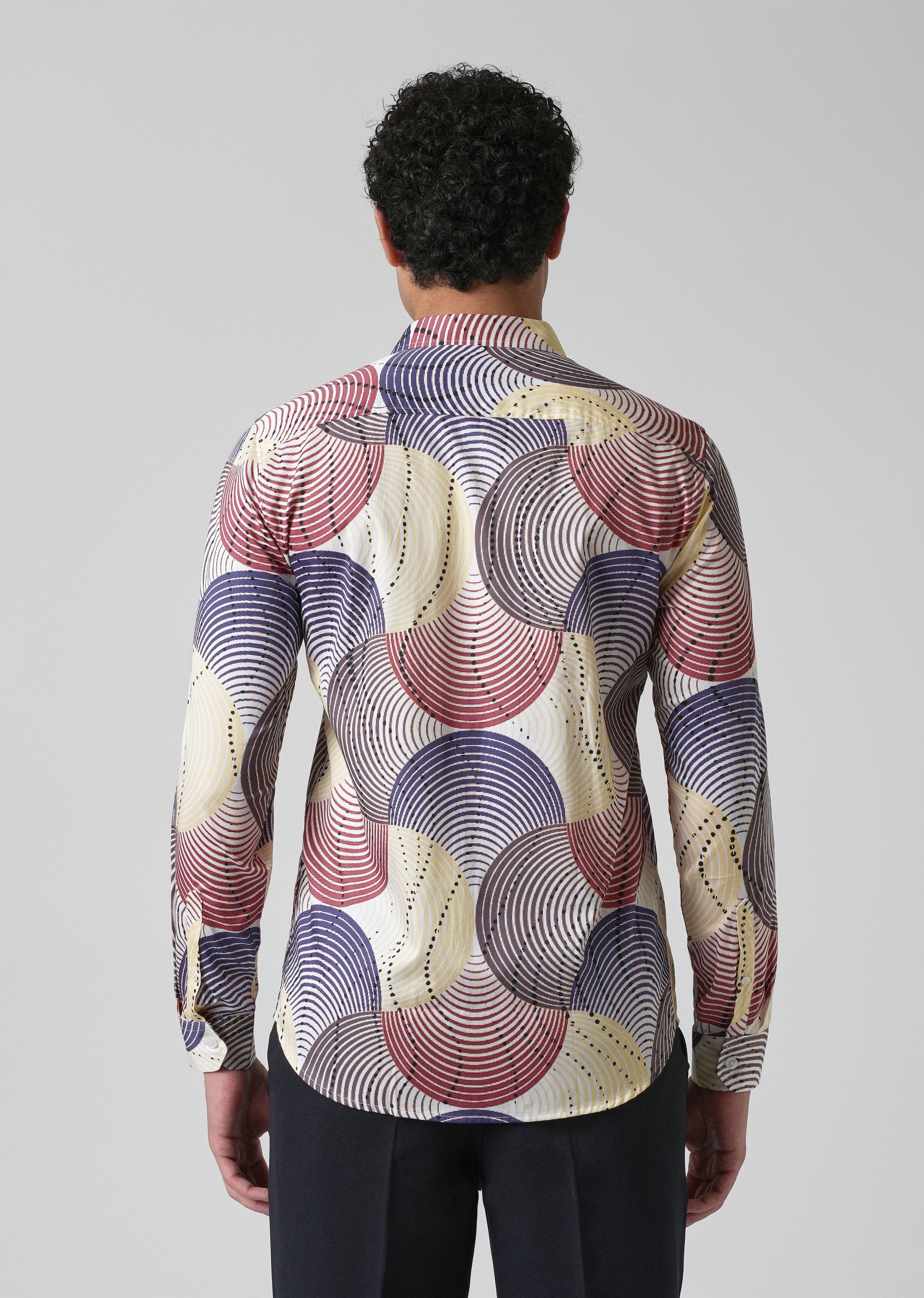 Circular Print Full-Sleeves Shirt