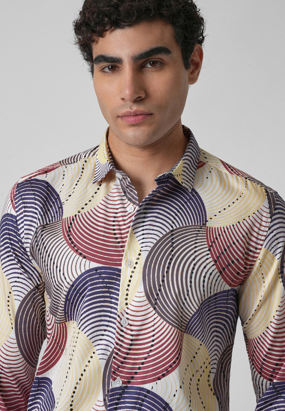Circular Print Full-Sleeves Shirt