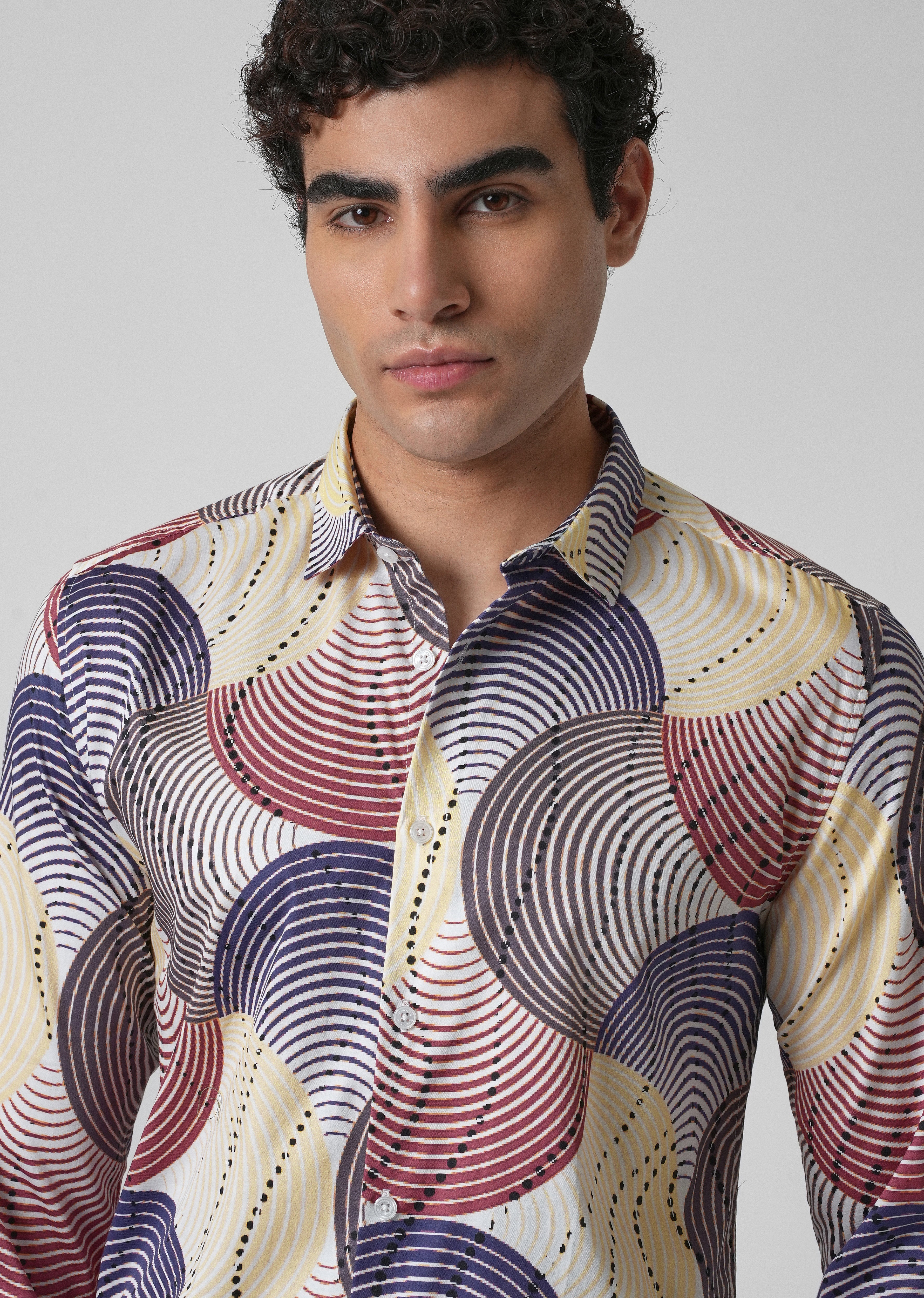 Circular Print Full-Sleeves Shirt