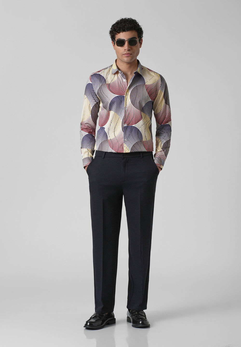 Circular Print Full-Sleeves Shirt