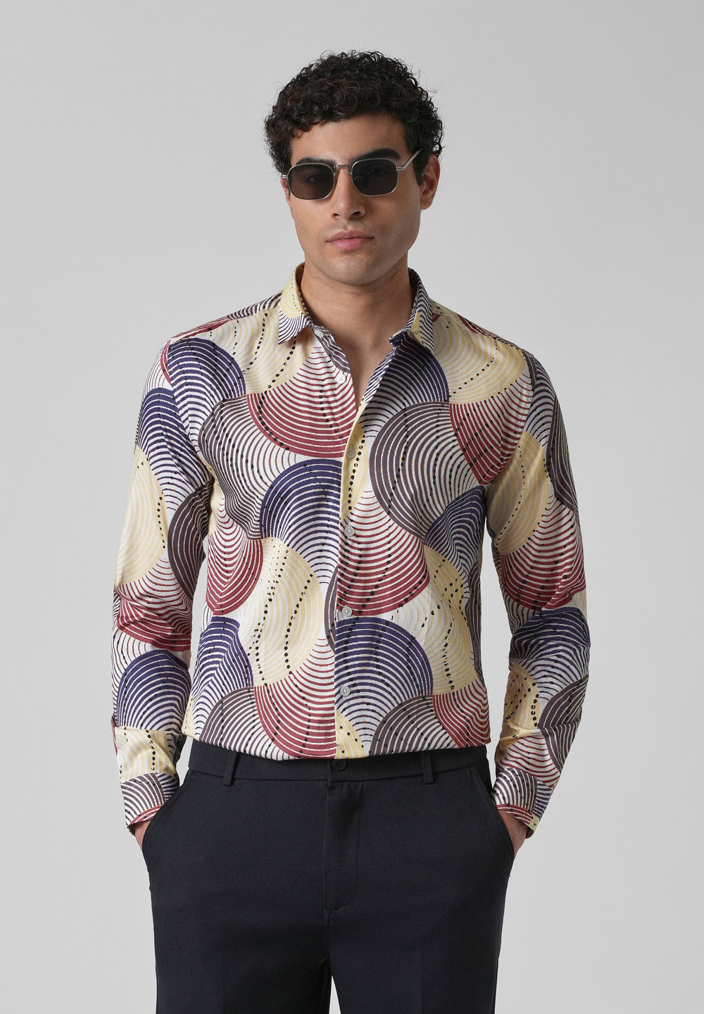 Circular Print Full-Sleeves Shirt