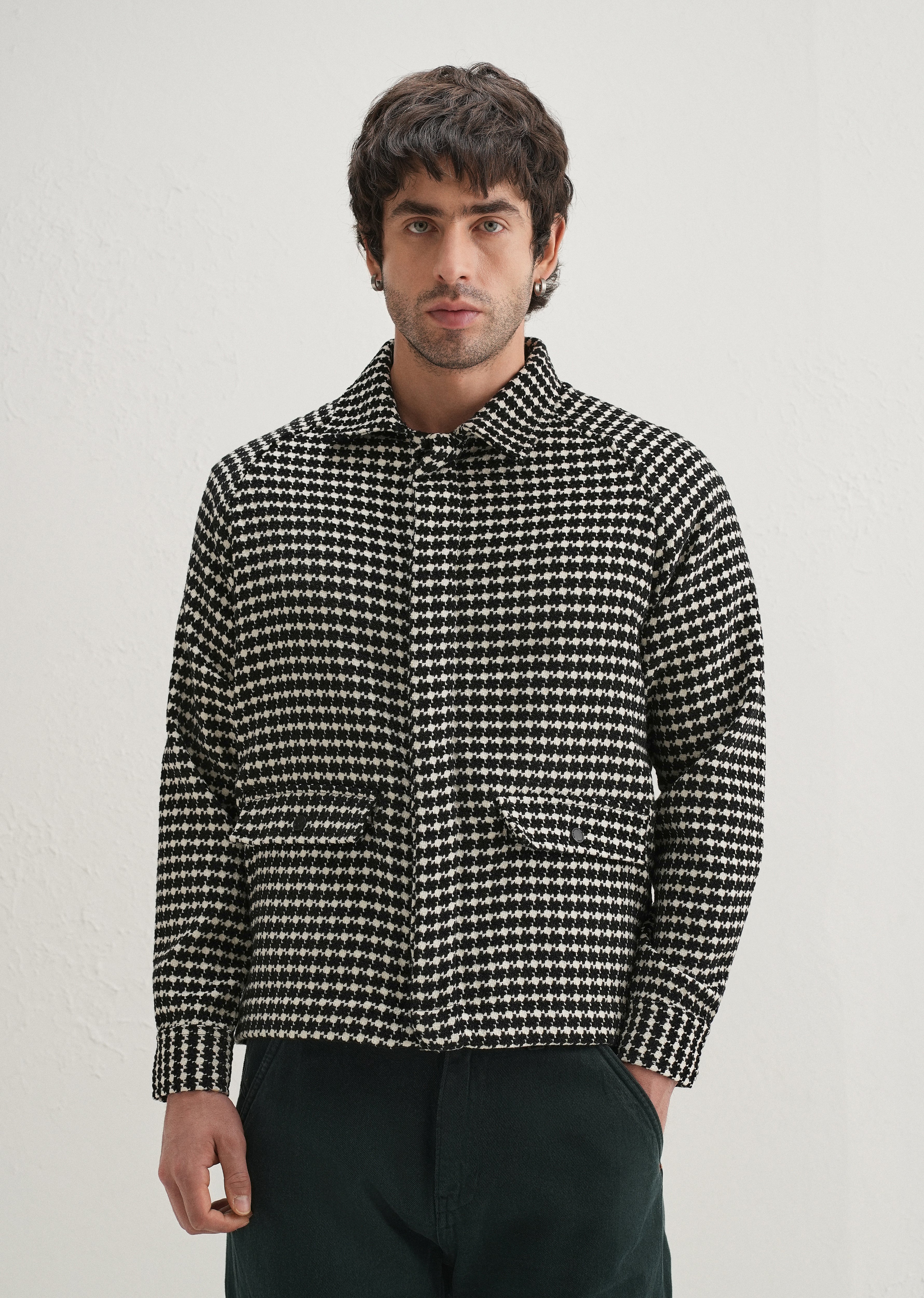 Classic Black Houndstooth Shacket