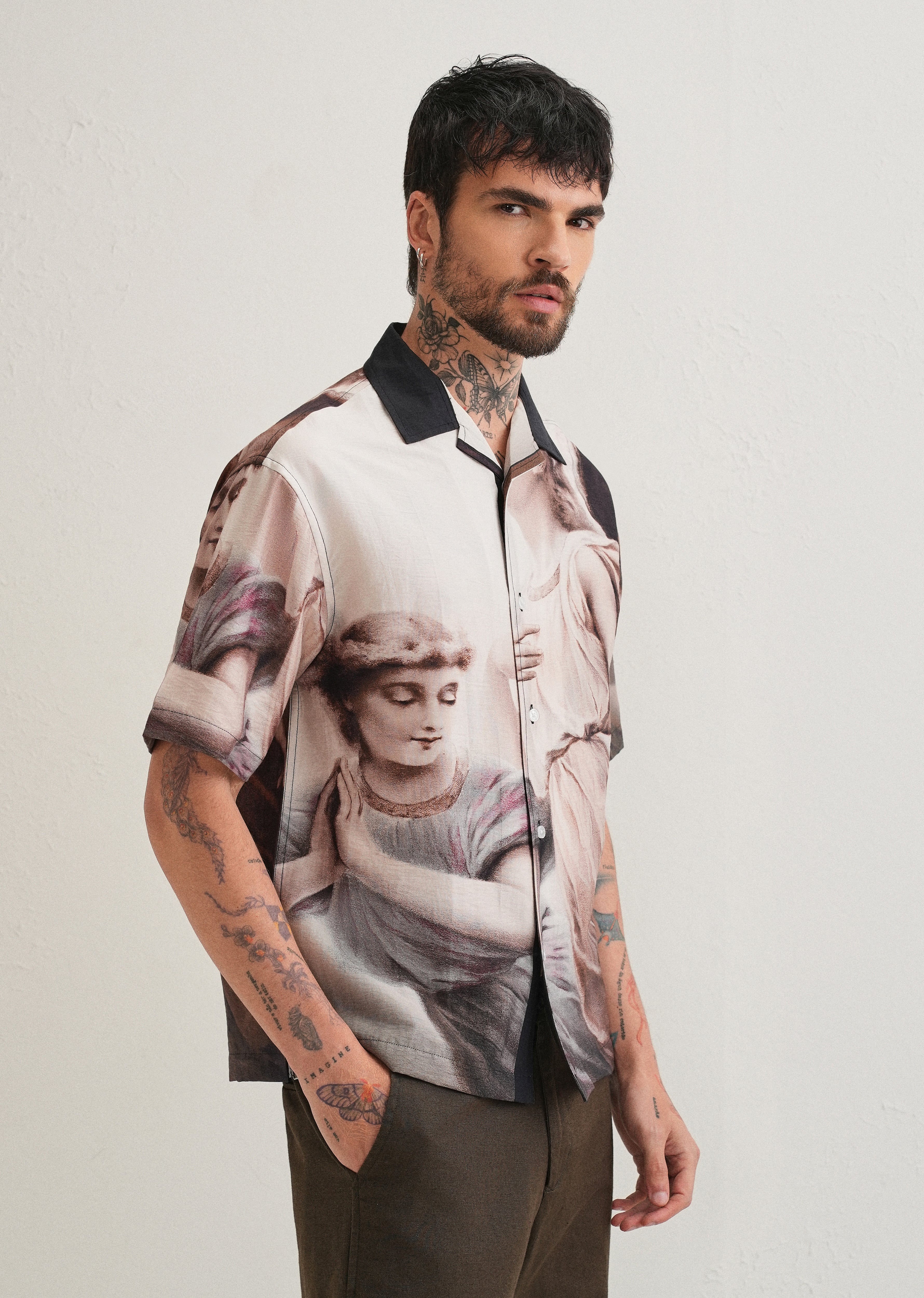 Classic Portrait Placement Print Shirt