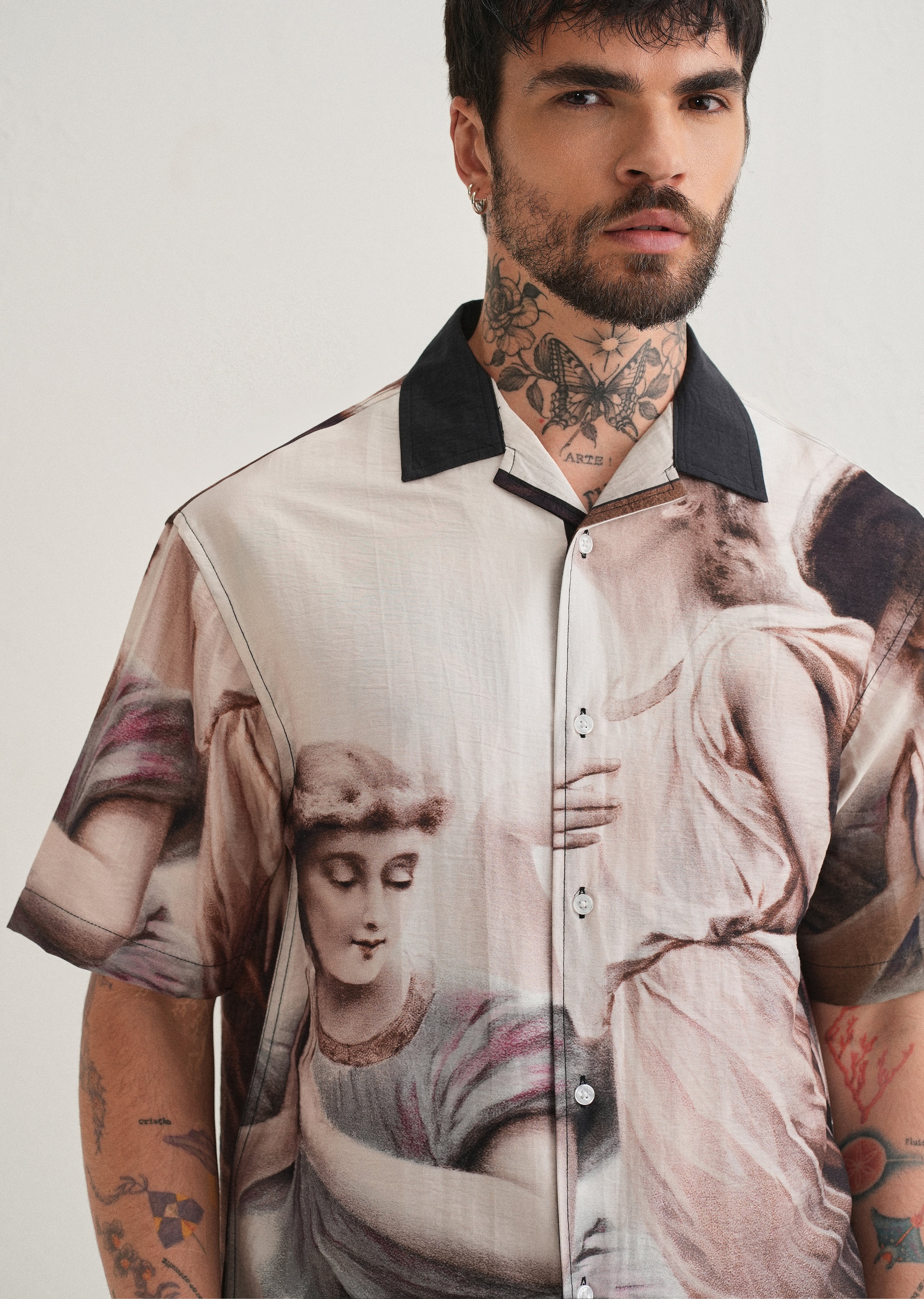 Classic Portrait Placement Print Shirt