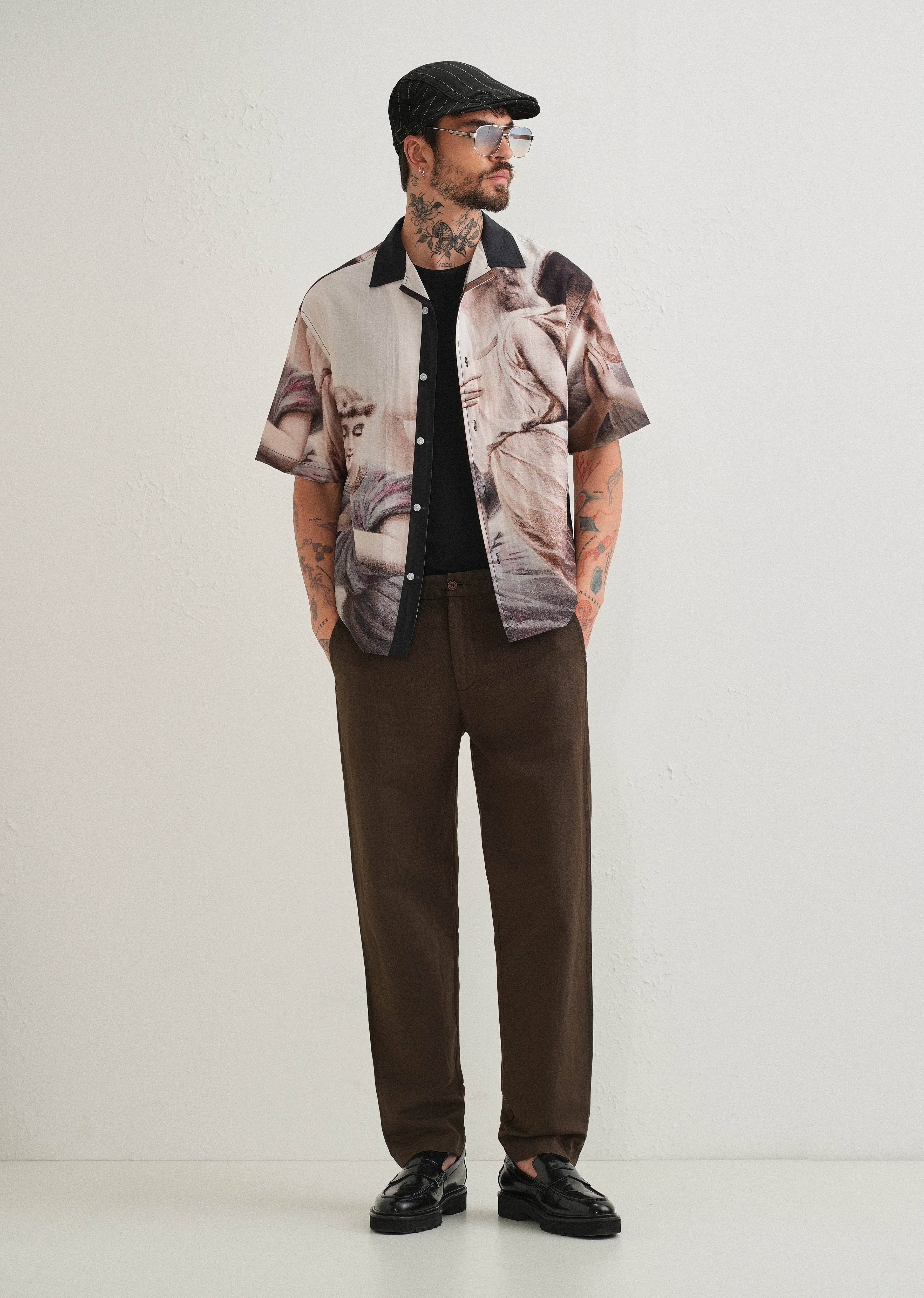 Classic Portrait Placement Print Shirt