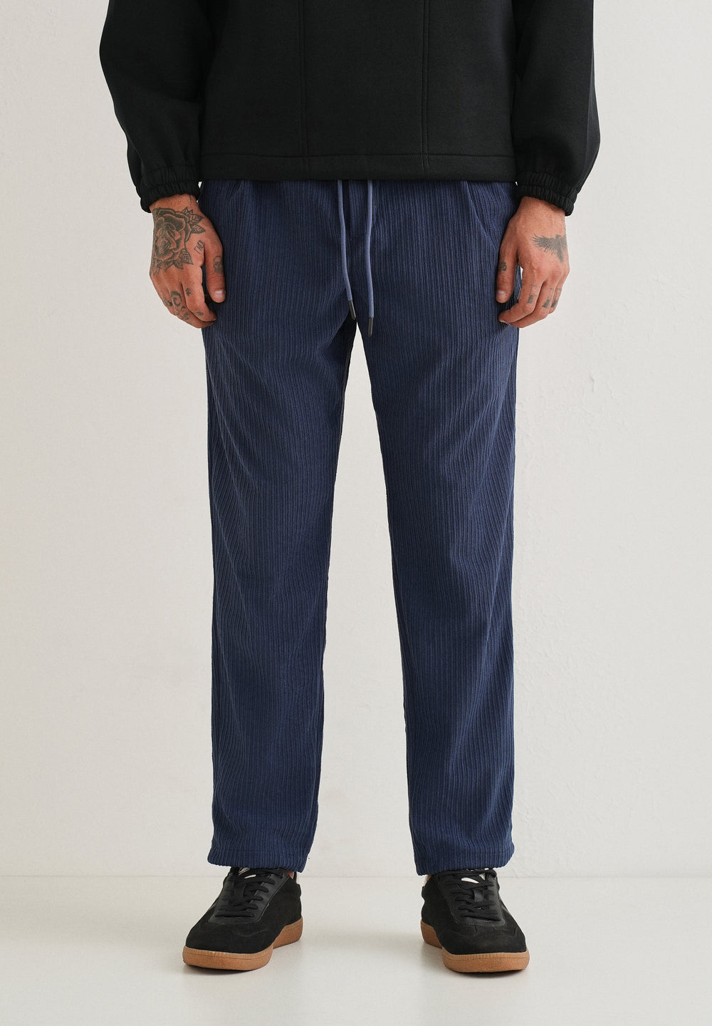 Classic Blue Drawstring Corduroy Pant