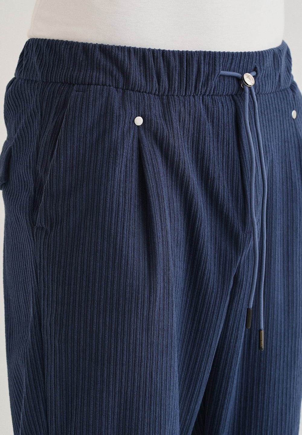 Classic Blue Drawstring Corduroy Pant