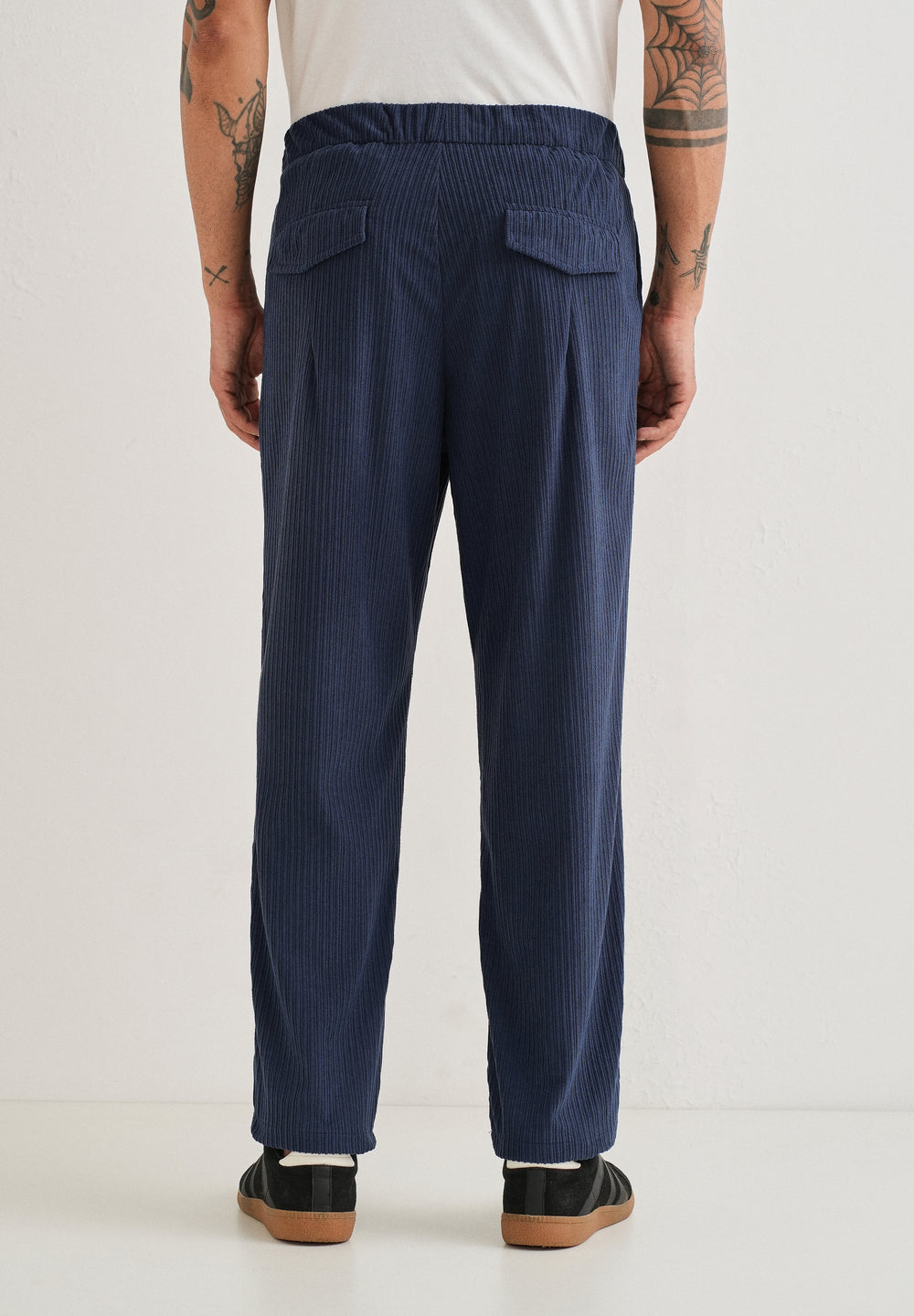 Classic Blue Drawstring Corduroy Pant