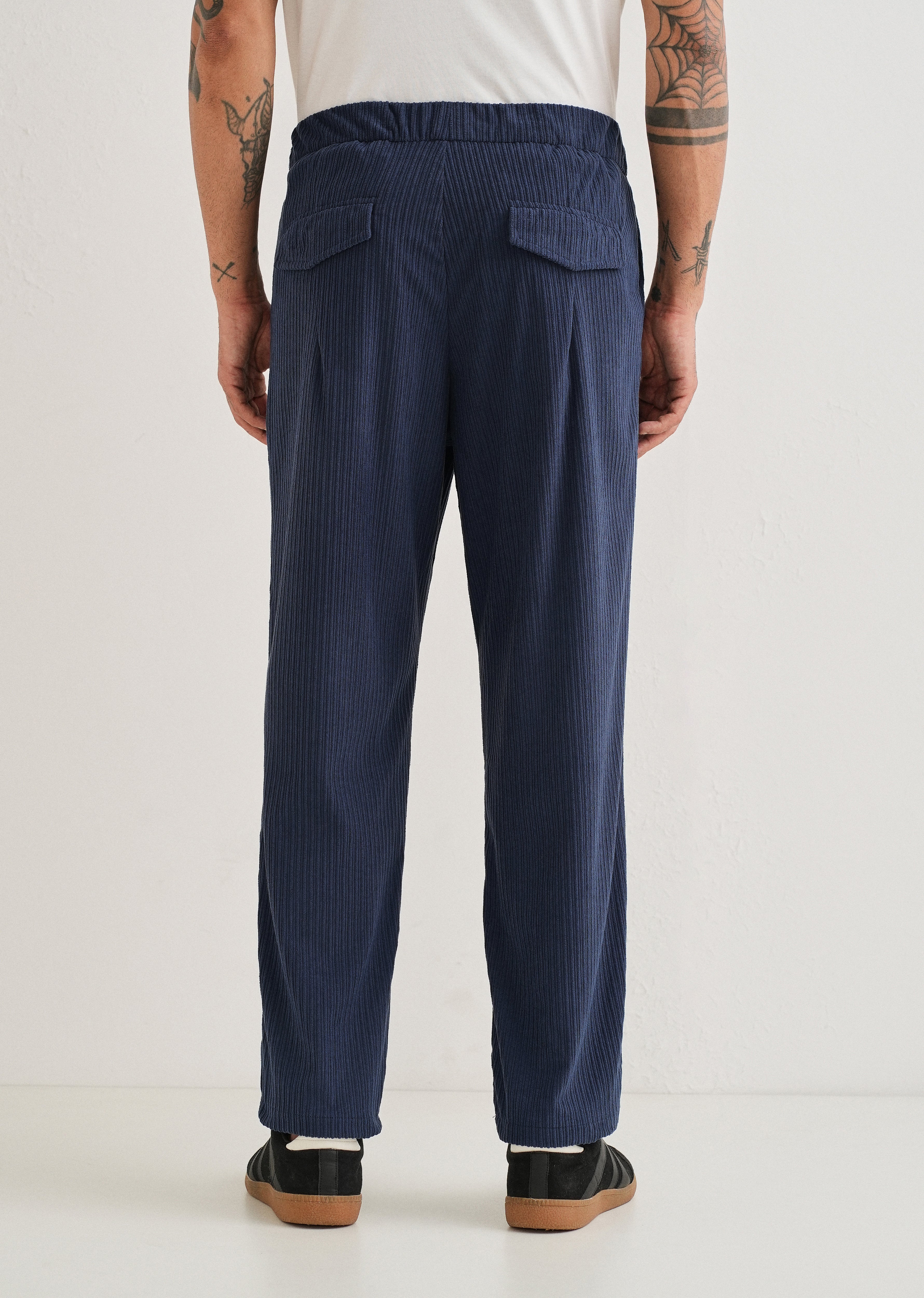 Classic Blue Drawstring Corduroy Pant