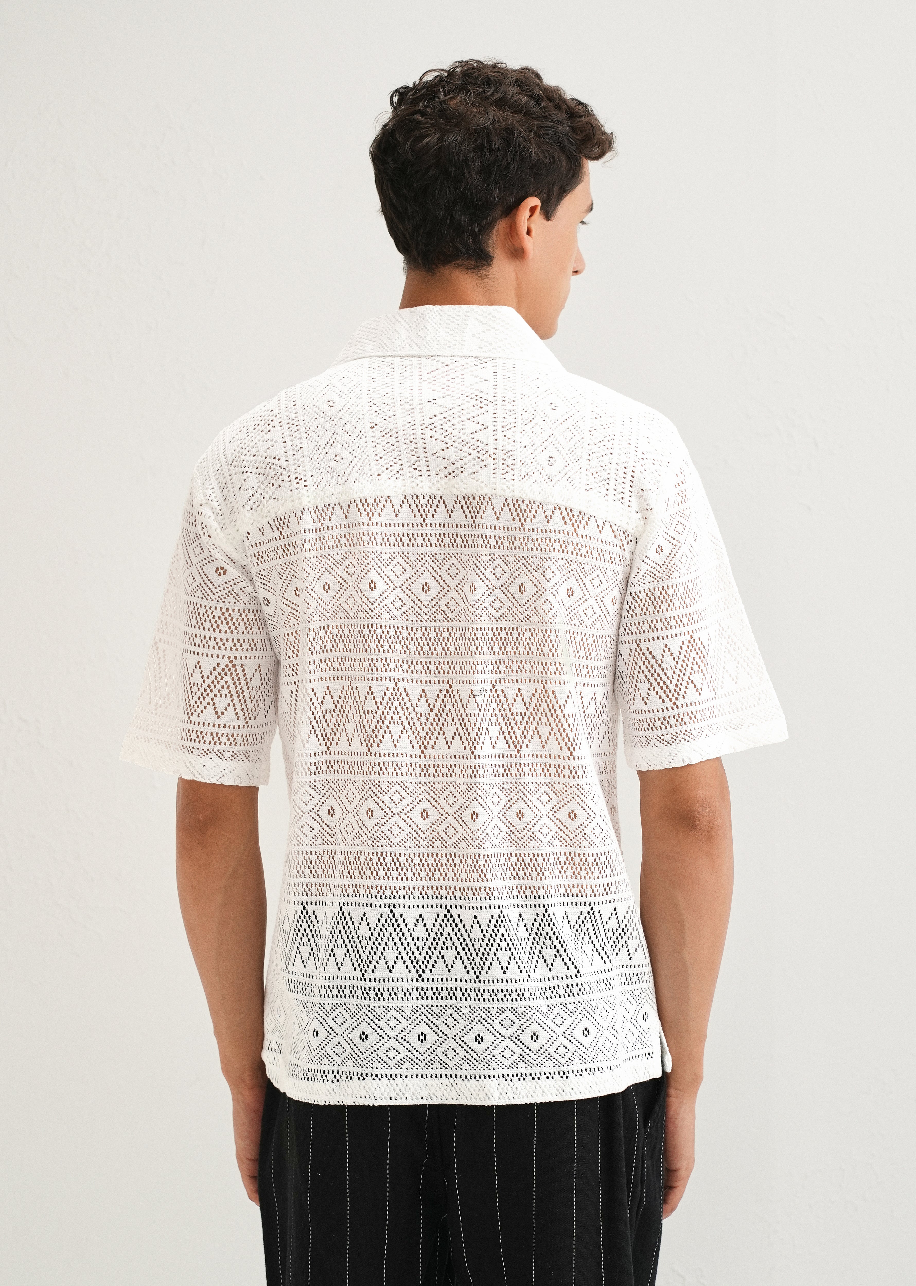 Cloud White Crochet Shirt