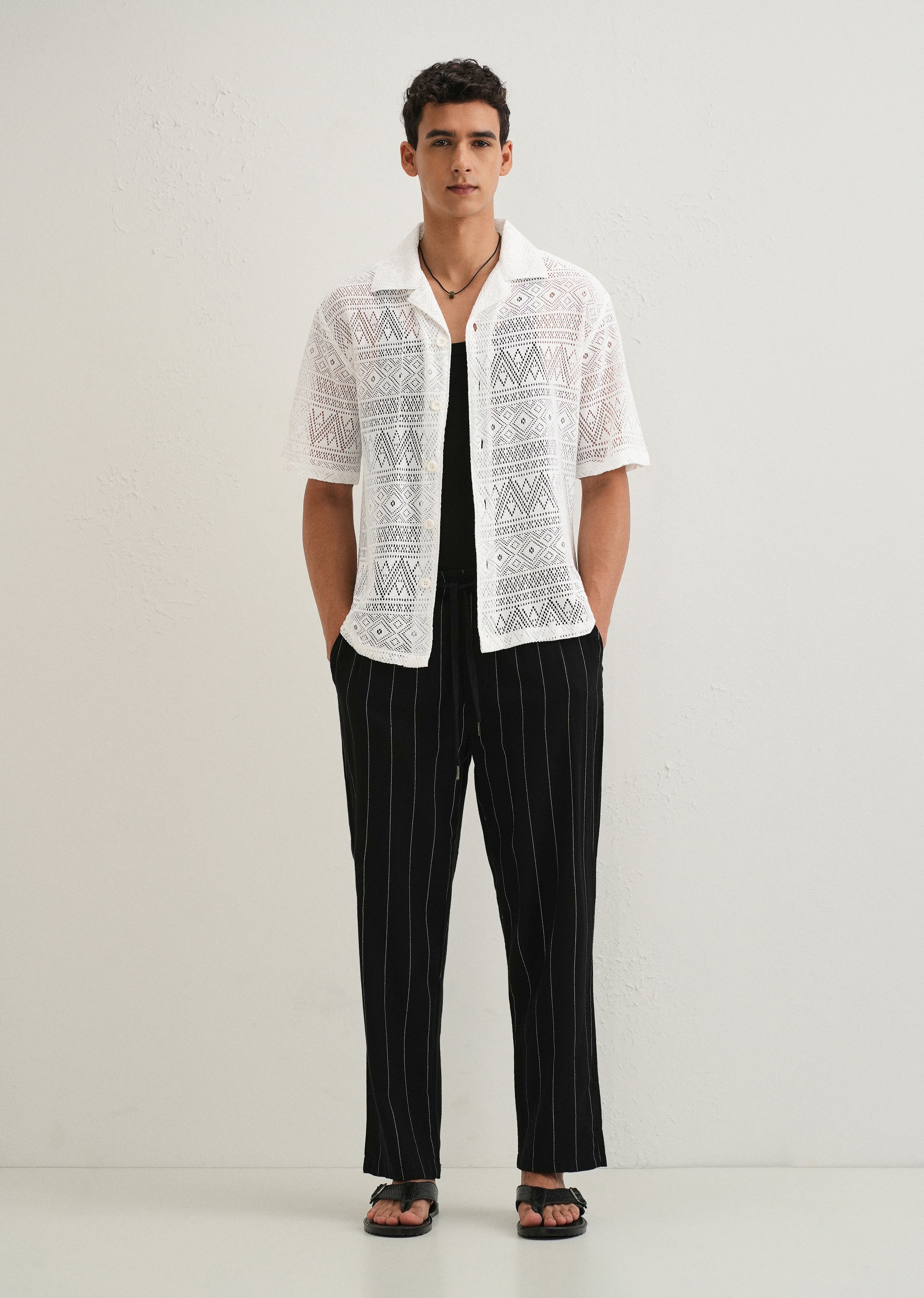 Cloud White Crochet Shirt