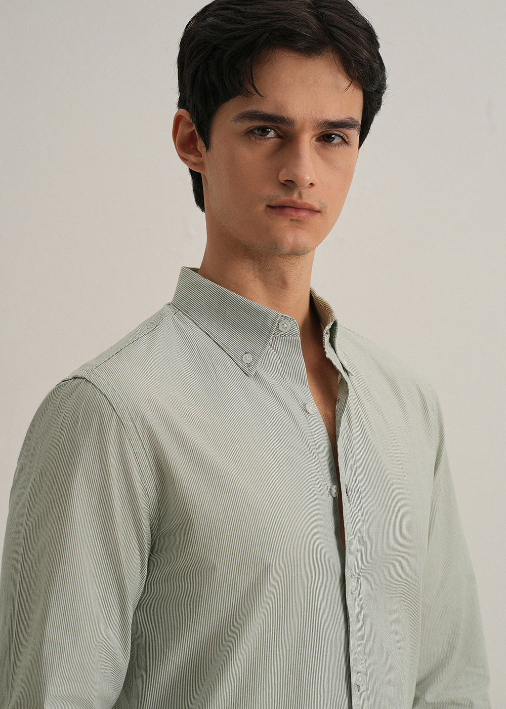 Clover Green Pin Striped Shirt