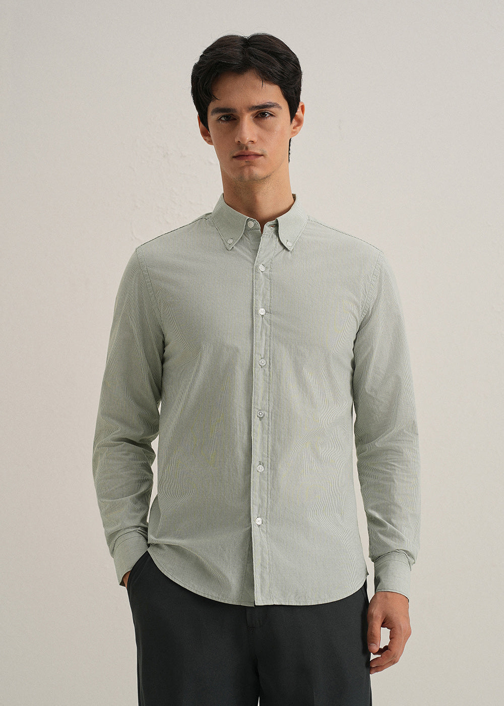 Clover Green Pin Striped Shirt