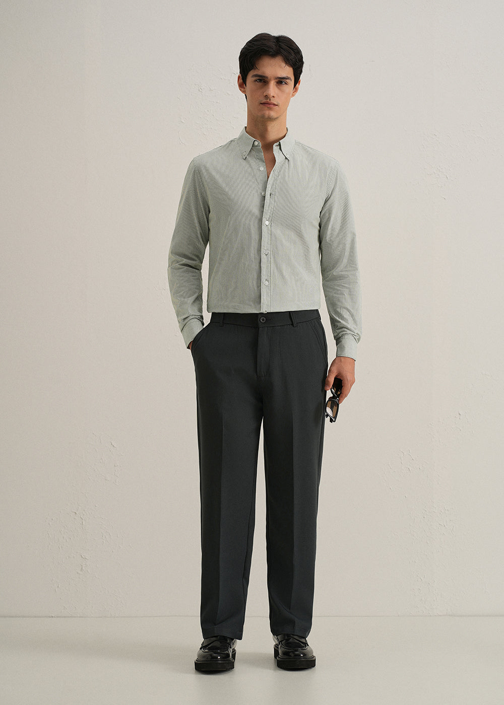 Clover Green Pin Striped Shirt