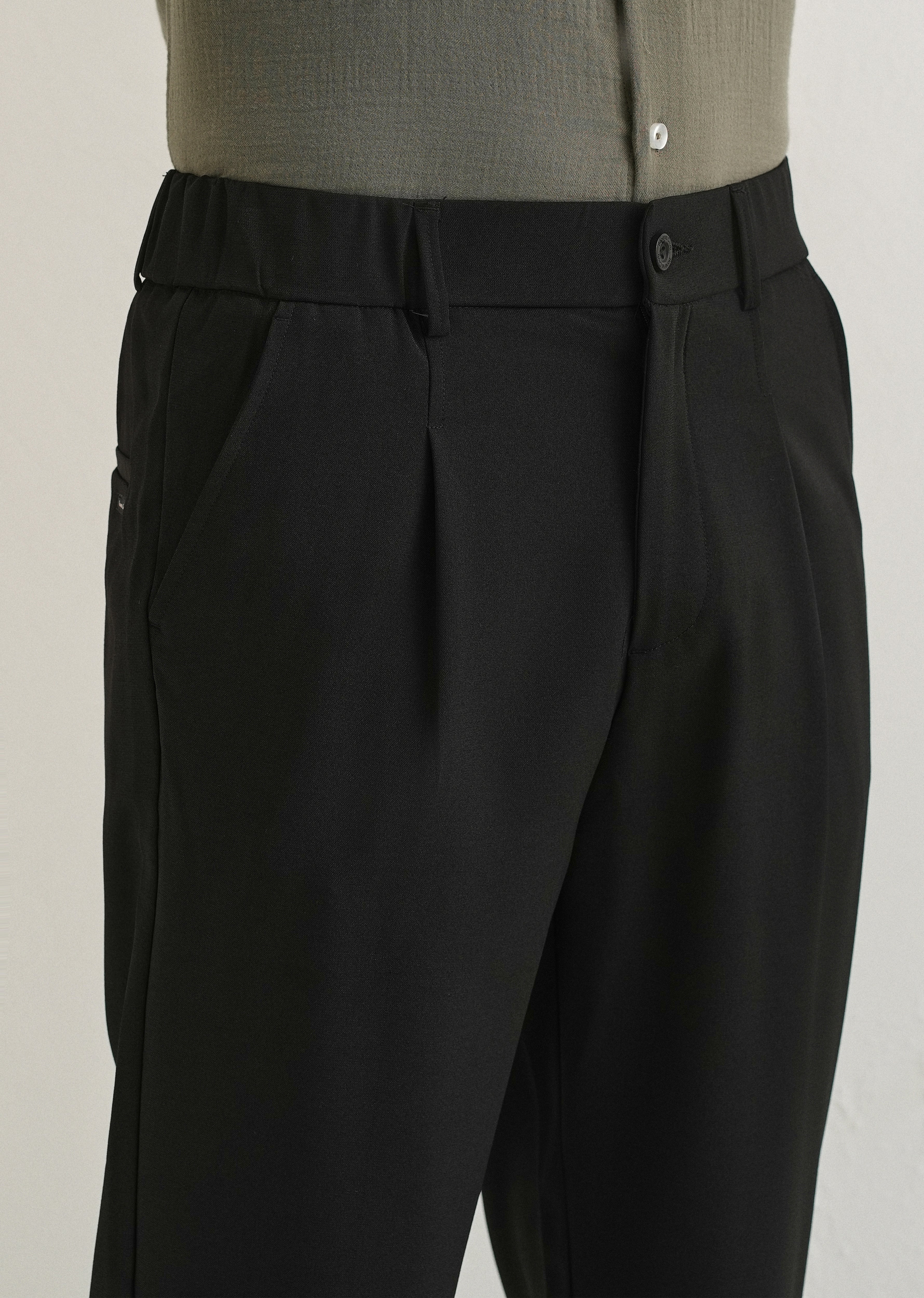 Coal Black Korean Pant
