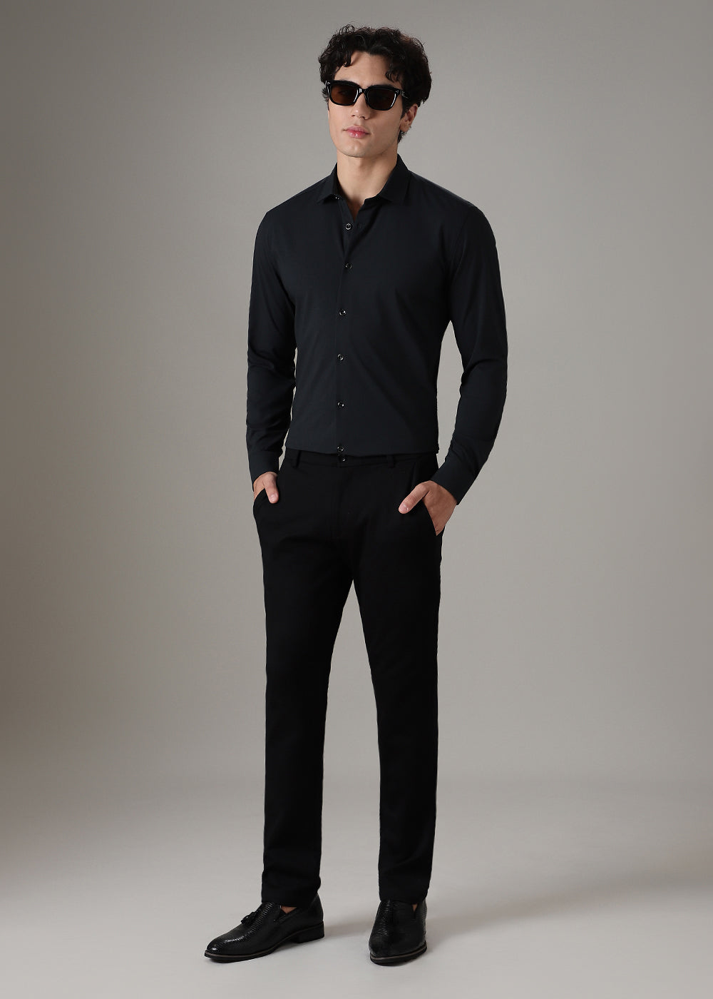 Coal Black Wrinkle Free Shirt