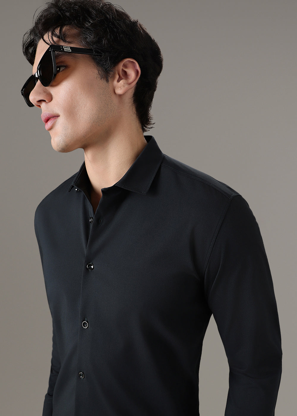 Coal Black Wrinkle Free Shirt