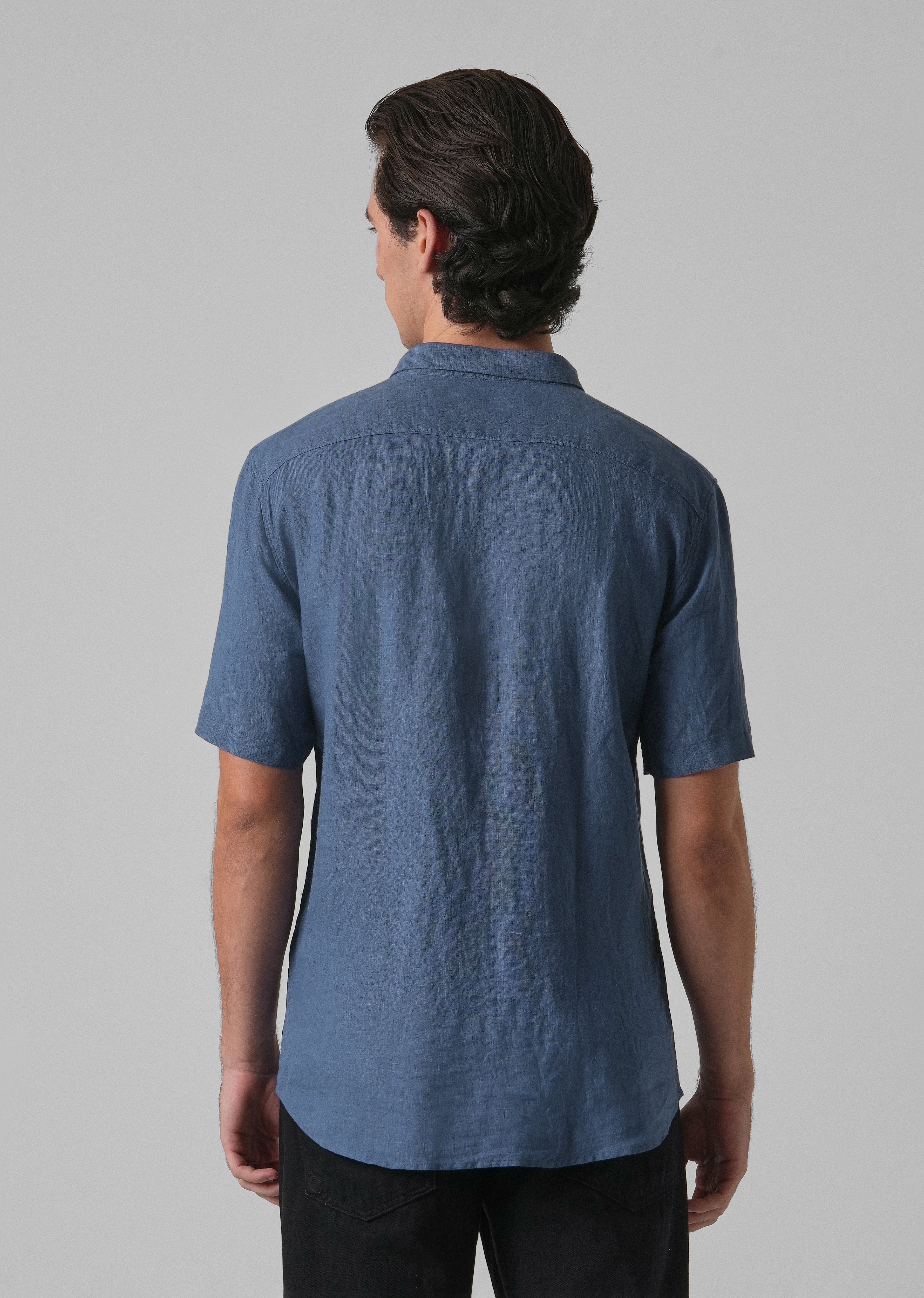 Cobalt Blue Linen Shirt