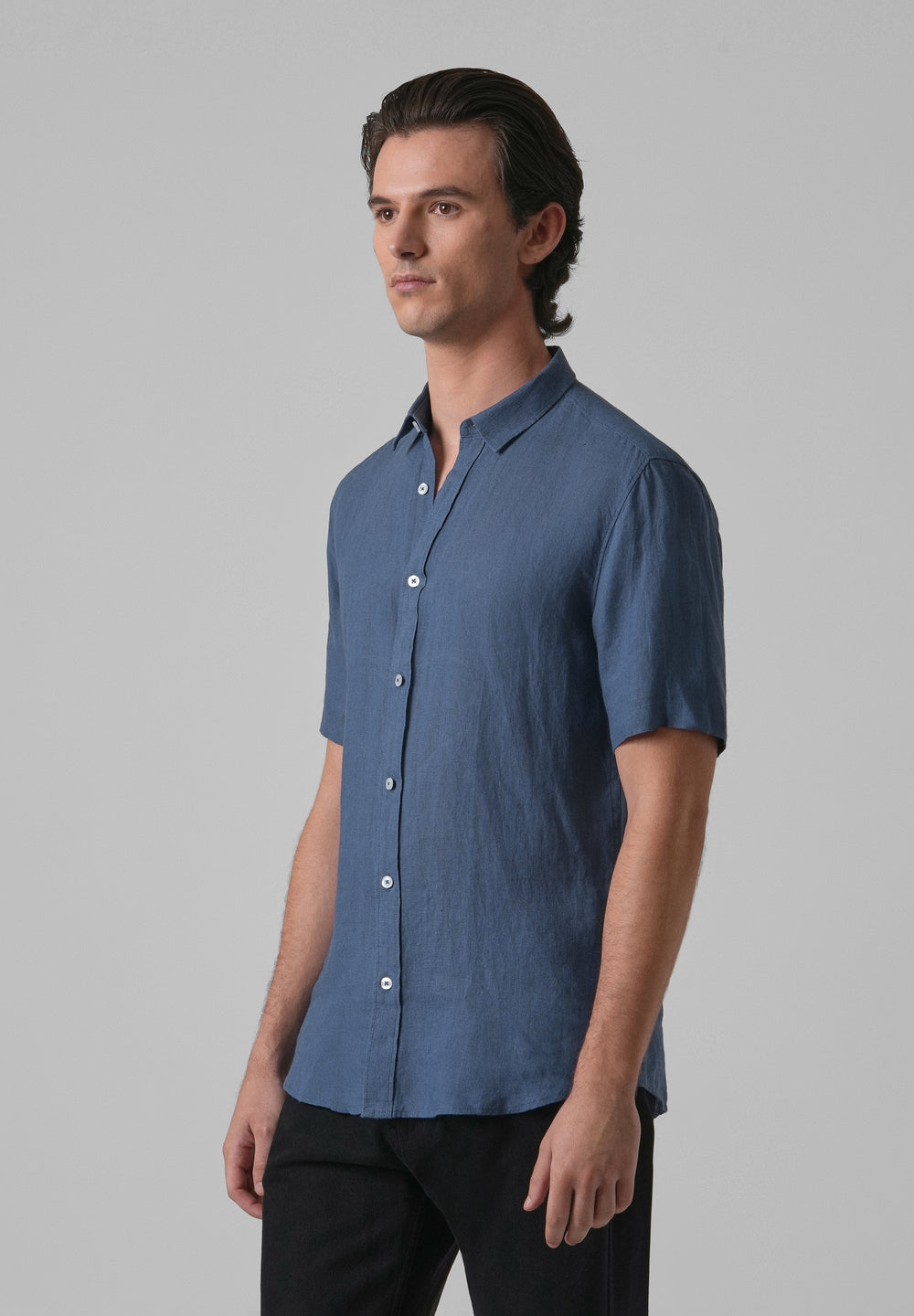 Cobalt Blue Linen Shirt