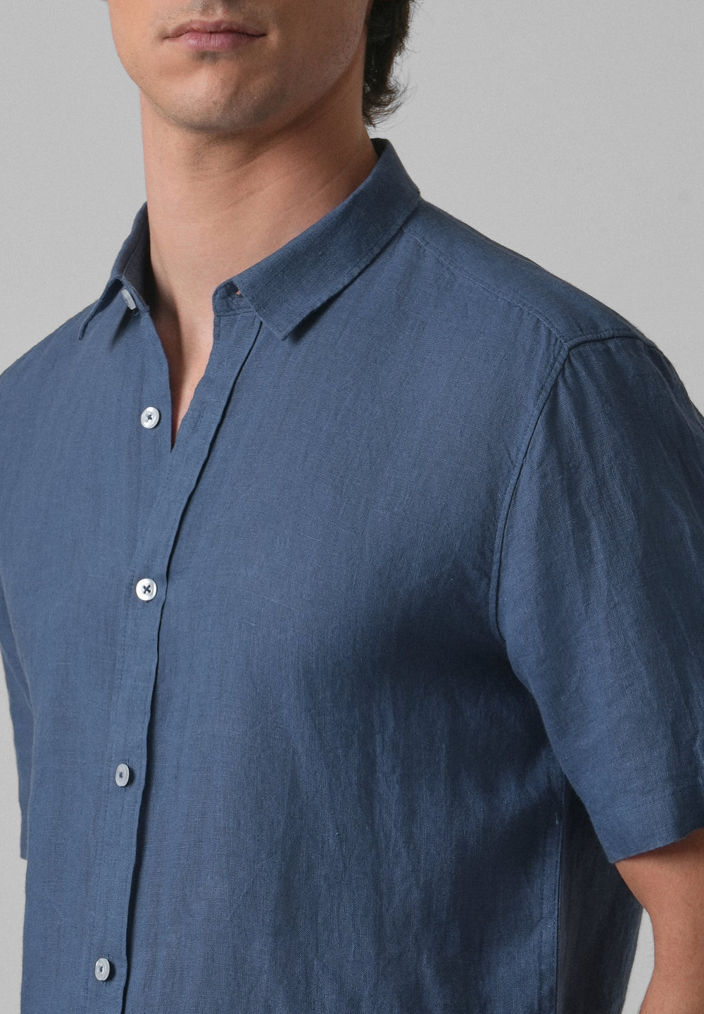 Cobalt Blue Linen Shirt