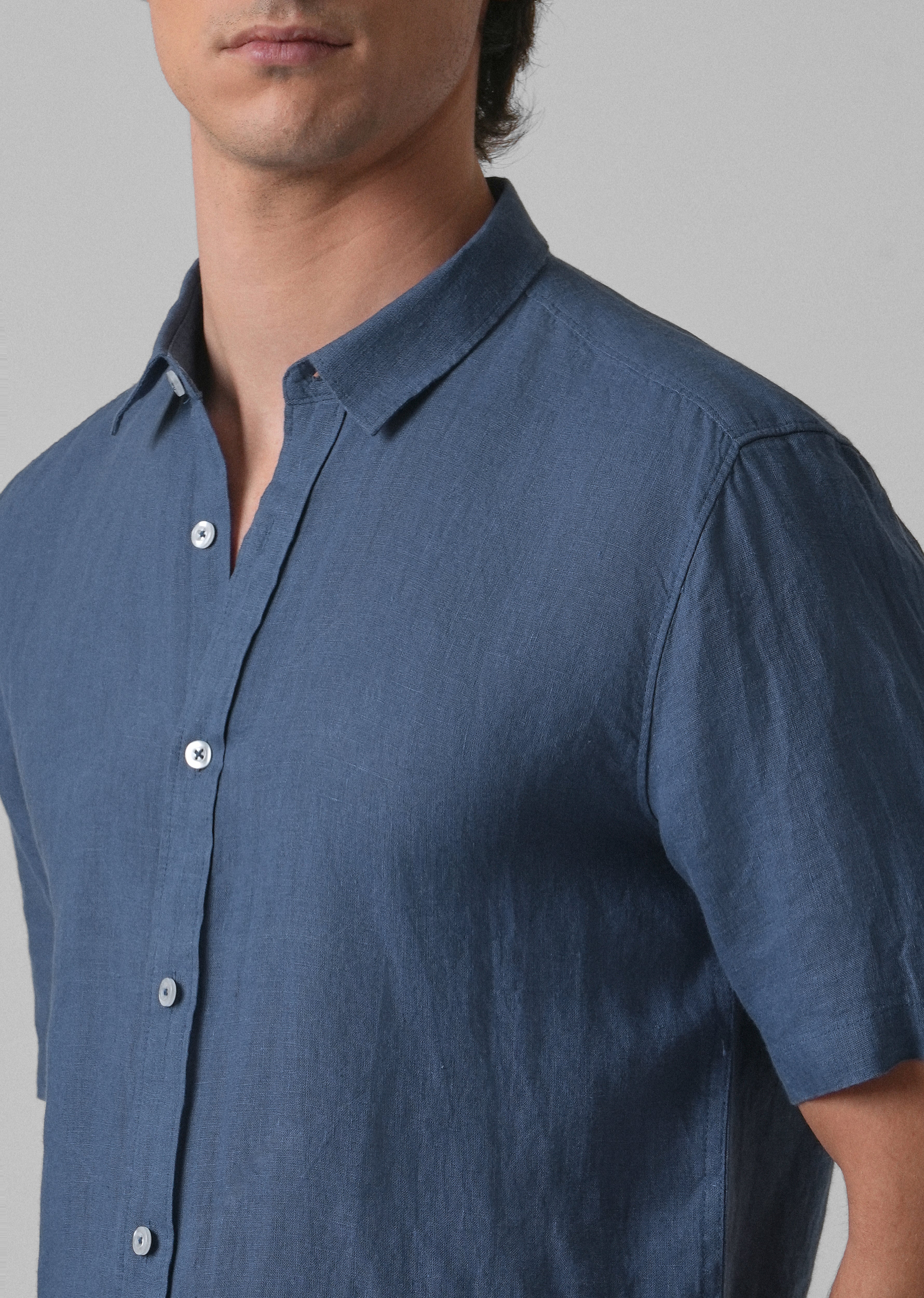 Cobalt Blue Linen Shirt