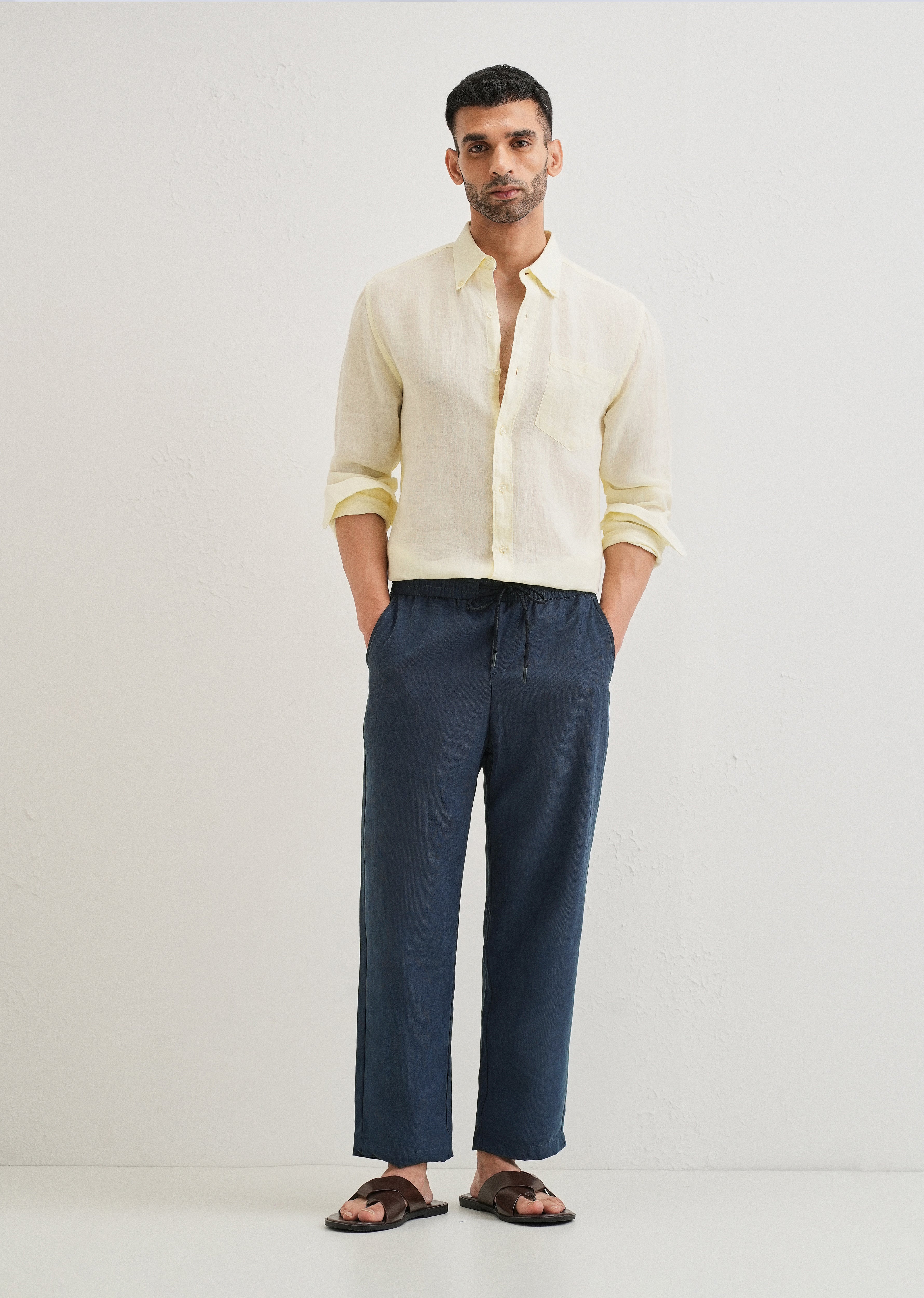 Cobalt Blue Pin Stripe Corduroy Pant