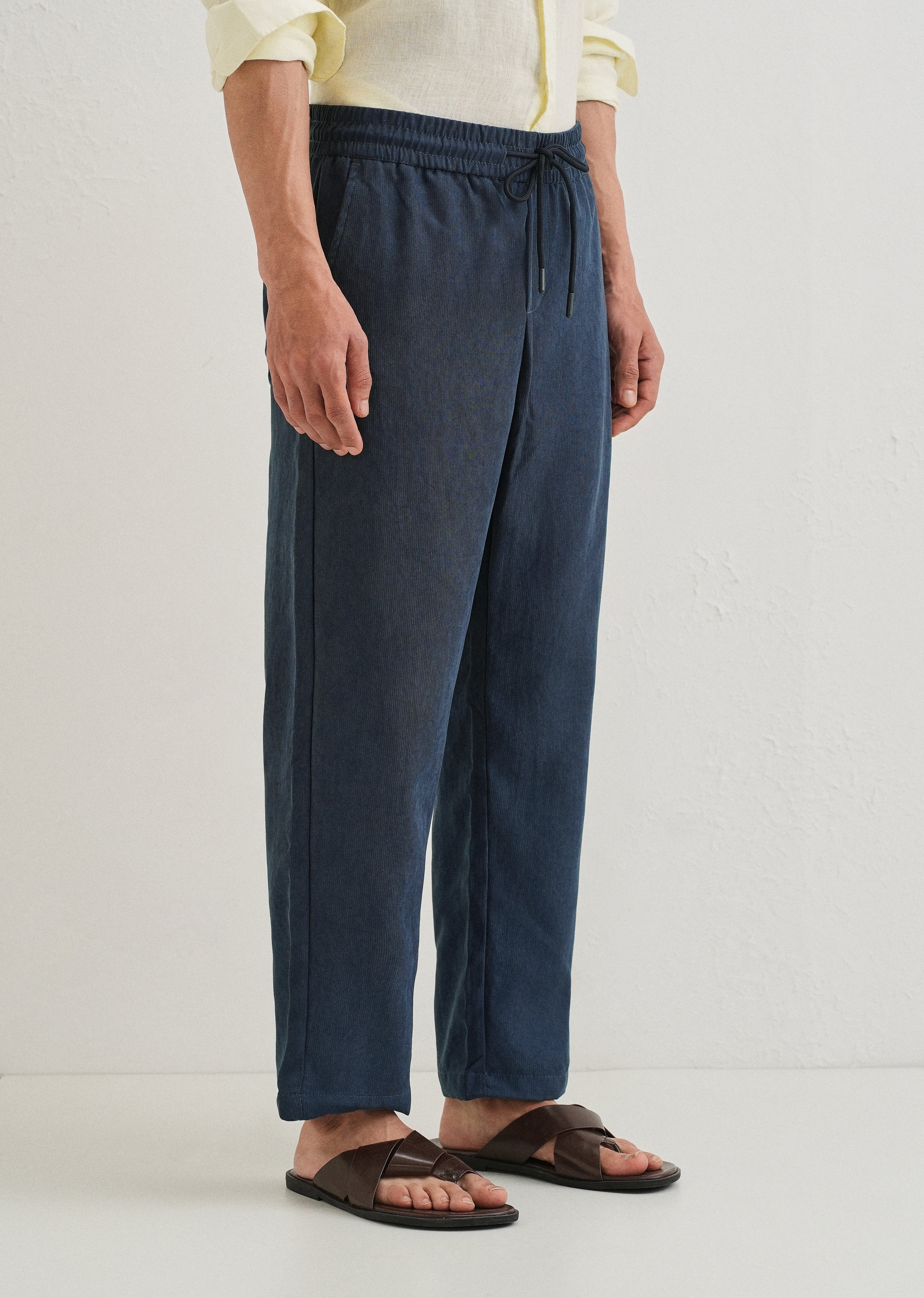 Cobalt Blue Pin Stripe Corduroy Pant