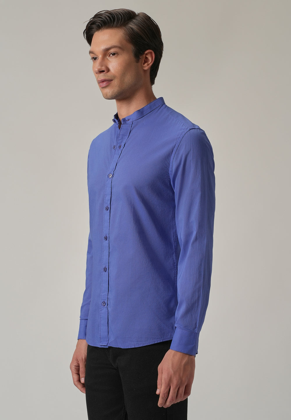 Cobalt Blue Plain Cotton Shirt