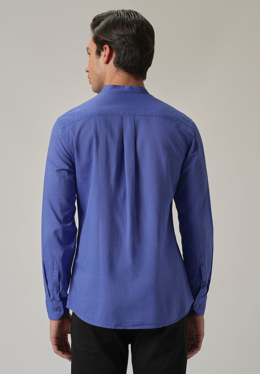 Cobalt Blue Plain Cotton Shirt
