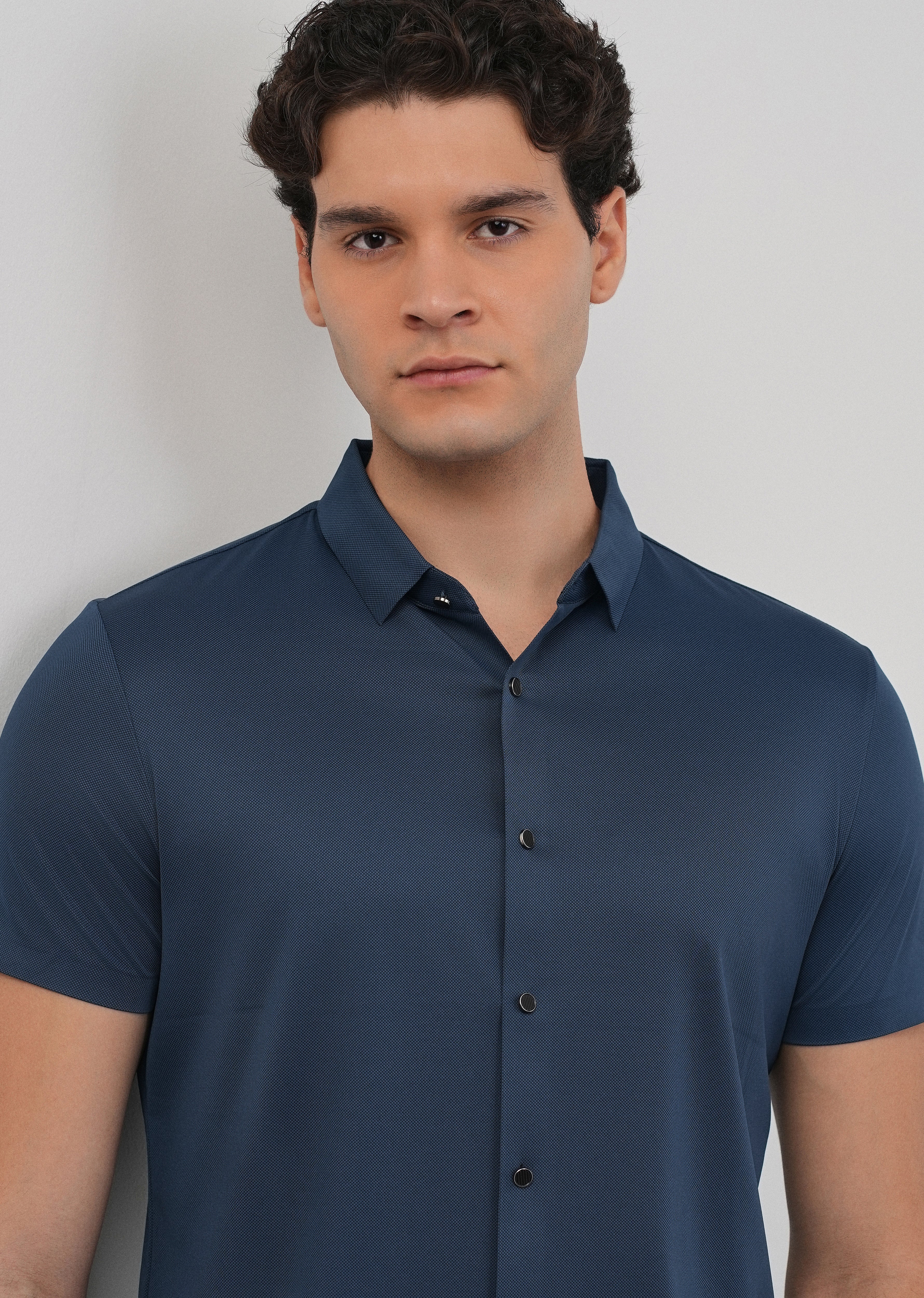 Cobalt Blue Stitchless Plain Half Sleeve Shirt