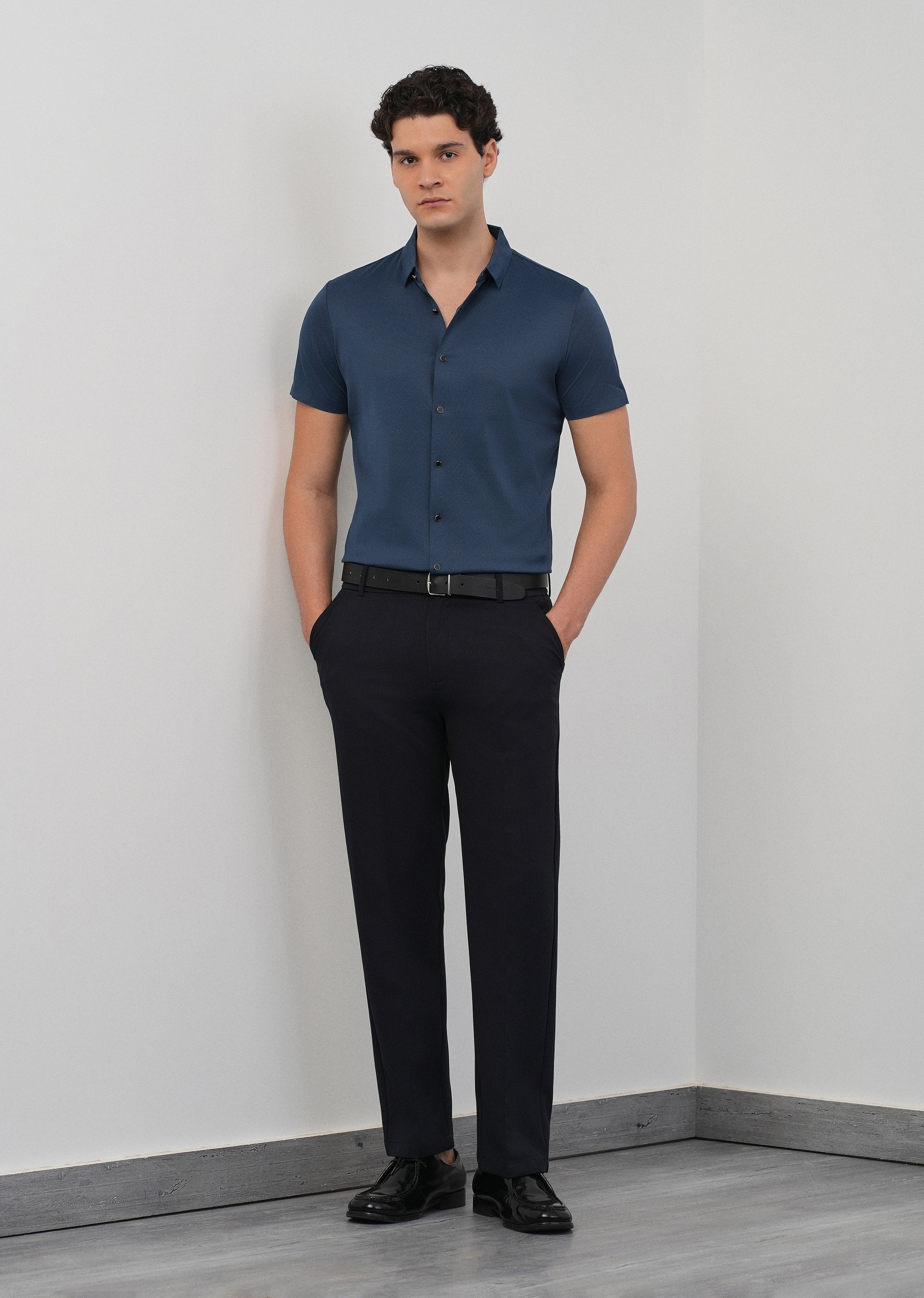 Cobalt Blue Stitchless Plain Half Sleeve Shirt