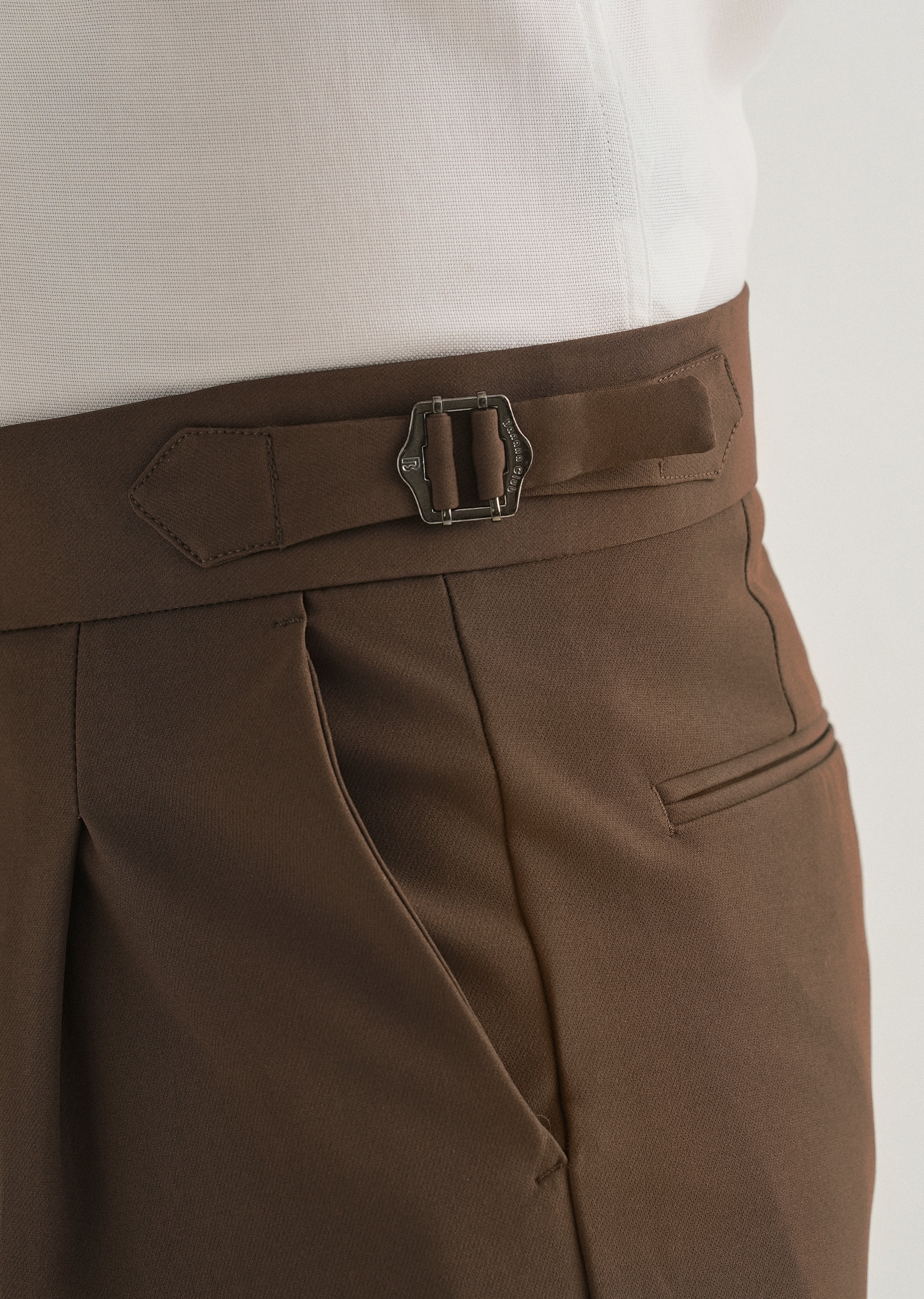 Coffee Brown Pleated Gurkha Pant