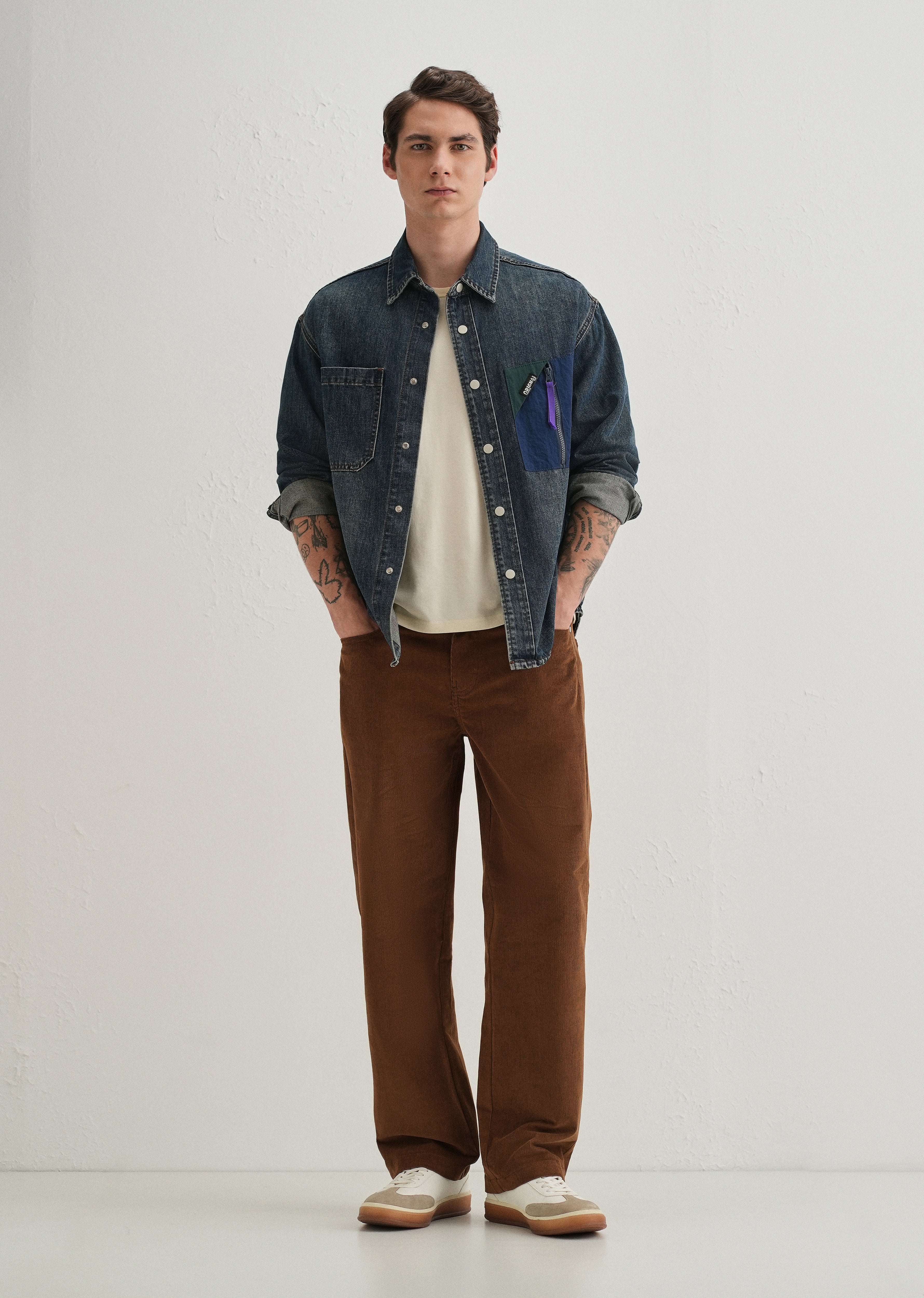 Coffee Brown Semi-Elasticated Corduroy Pant