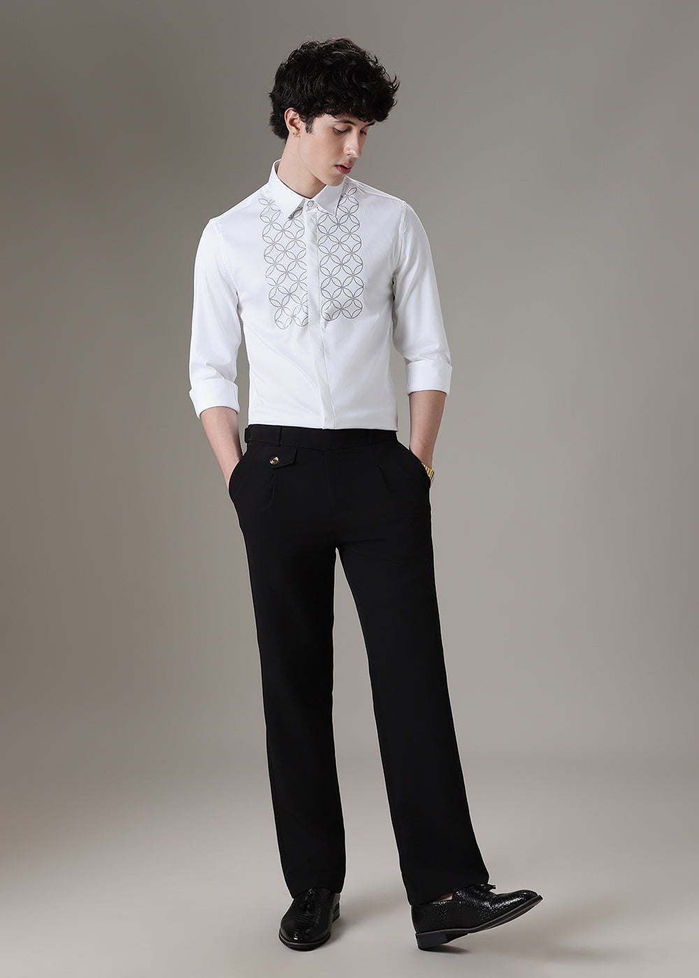 Concentric White Designer Shirt