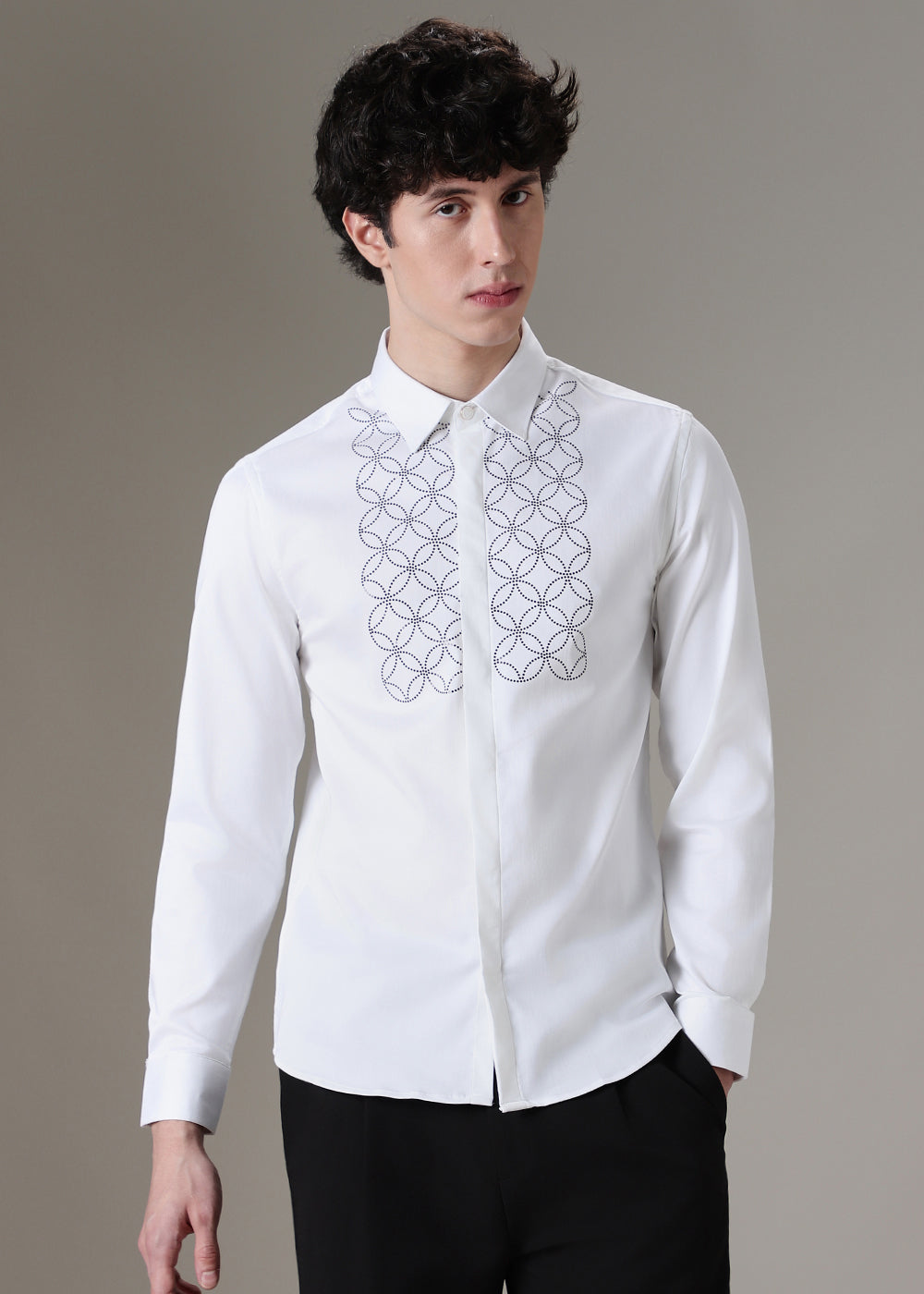 Concentric White Designer Shirt